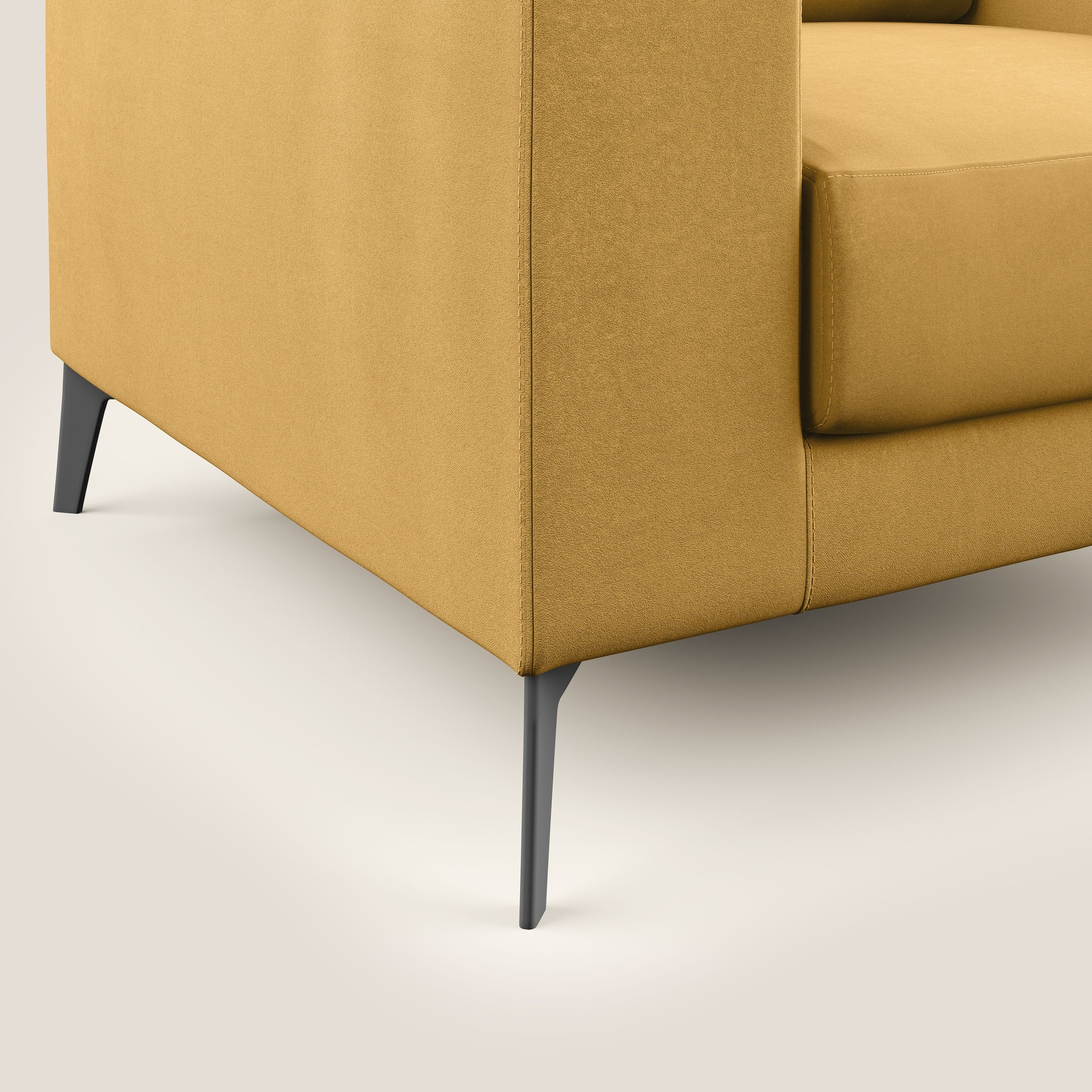 Prestige fauteuil moderne en microfibre détachable T11 jaune - Image 5