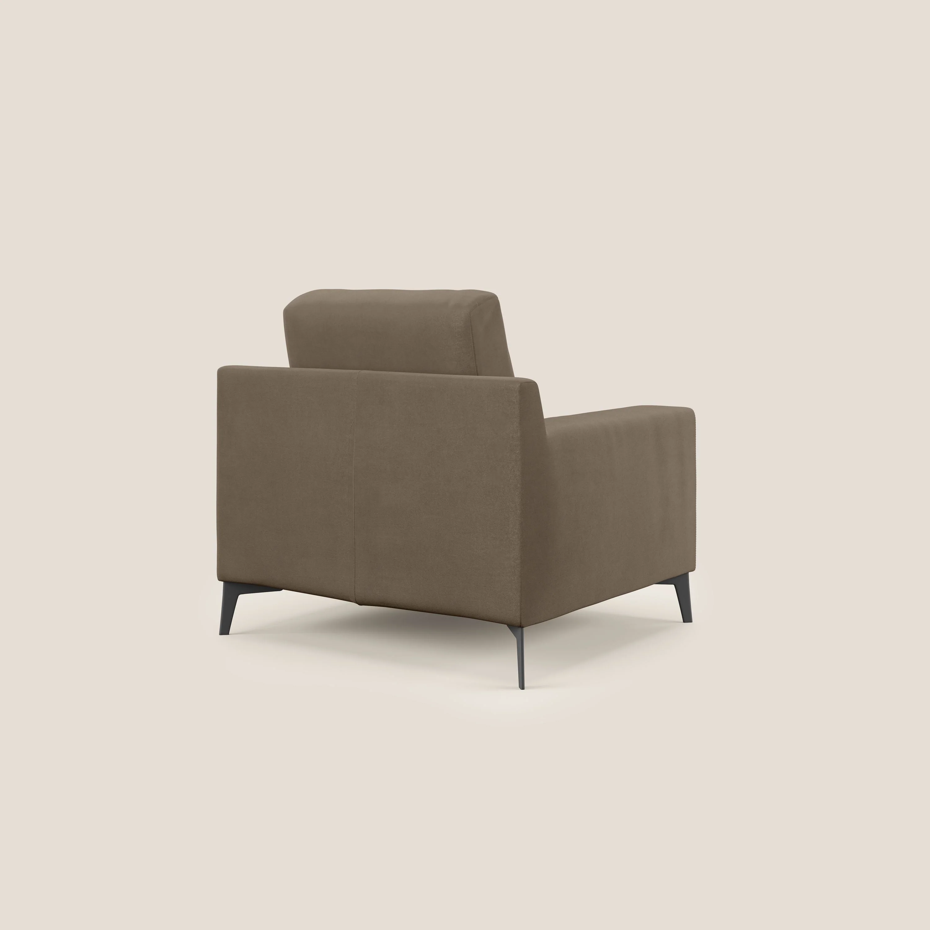 Prestige fauteuil moderne en microfibre détachable T11 marron - Image 4