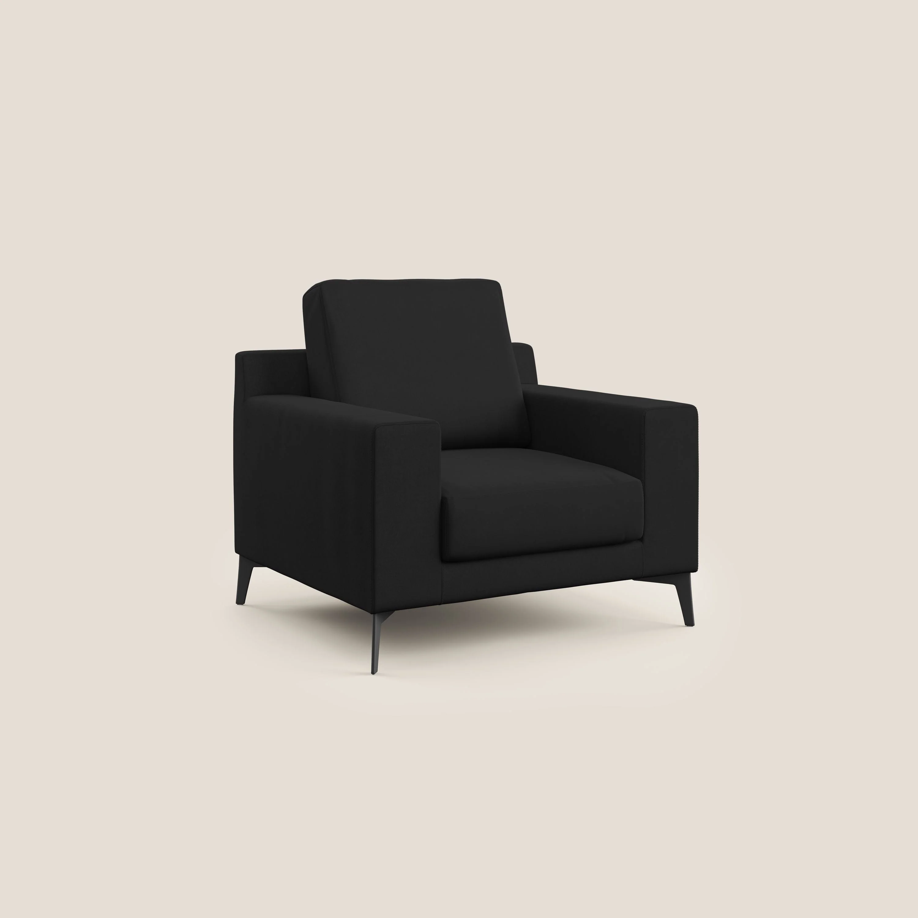 Prestige fauteuil moderne en microfibre détachable T11 noir - Image 2