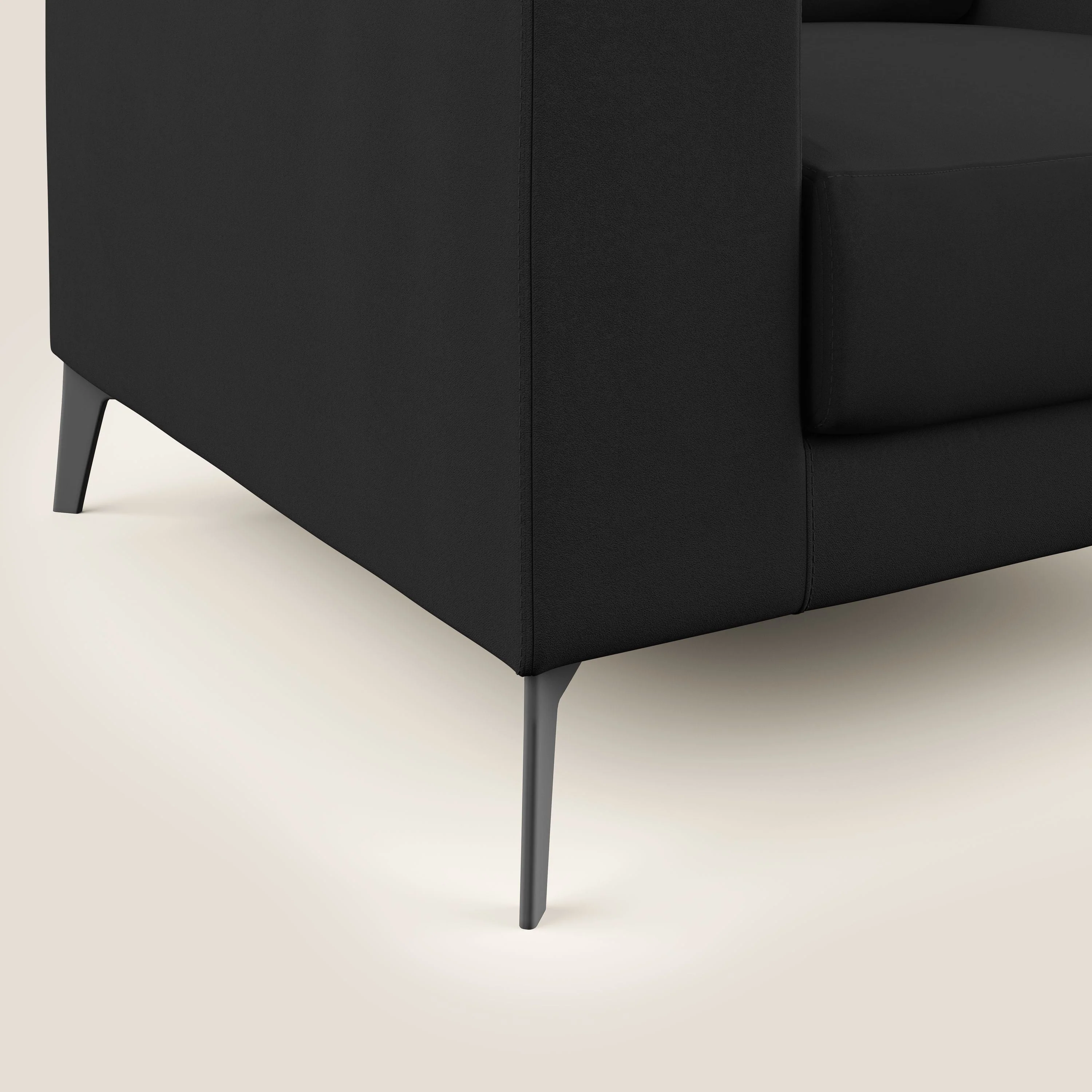 Prestige fauteuil moderne en microfibre détachable T11 noir - Image 5