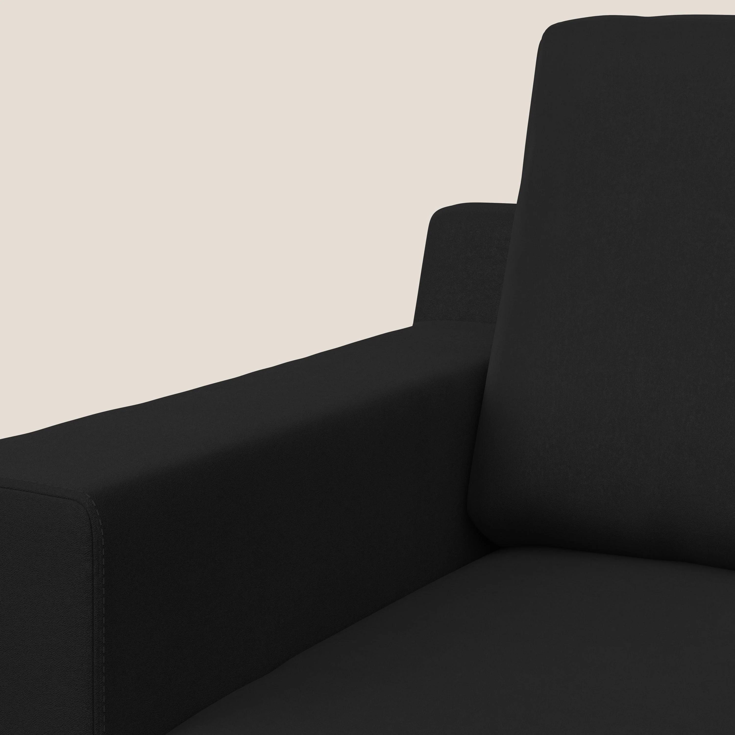 Prestige fauteuil moderne en microfibre détachable T11 noir - Image 7