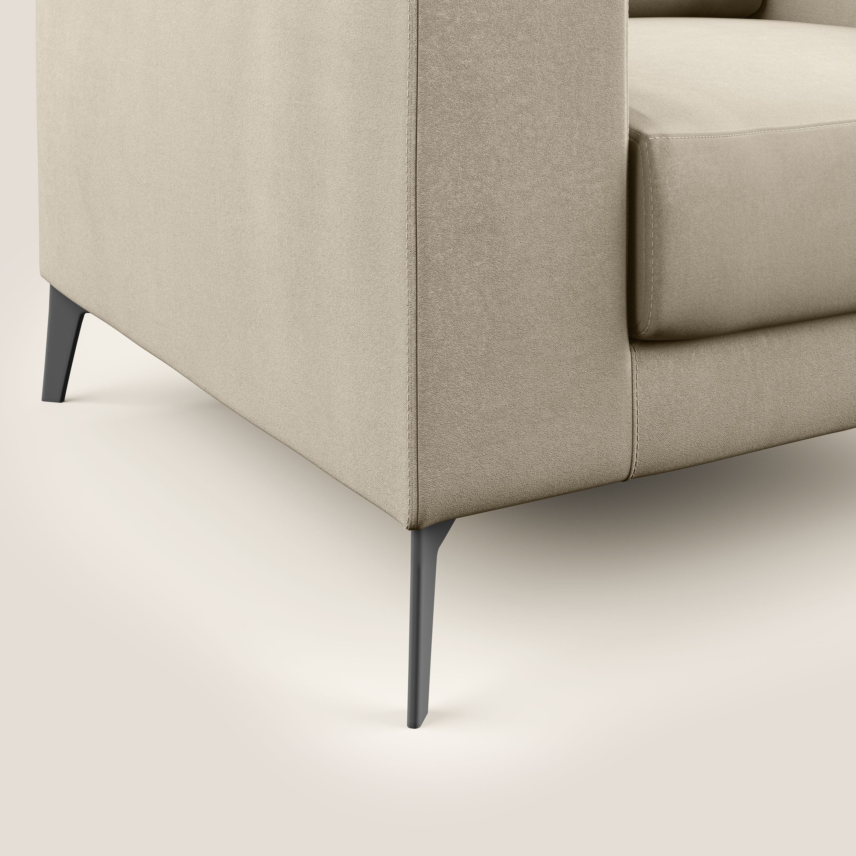 Prestige fauteuil moderne en microfibre détachable T11 Taupe tortora - Image 5