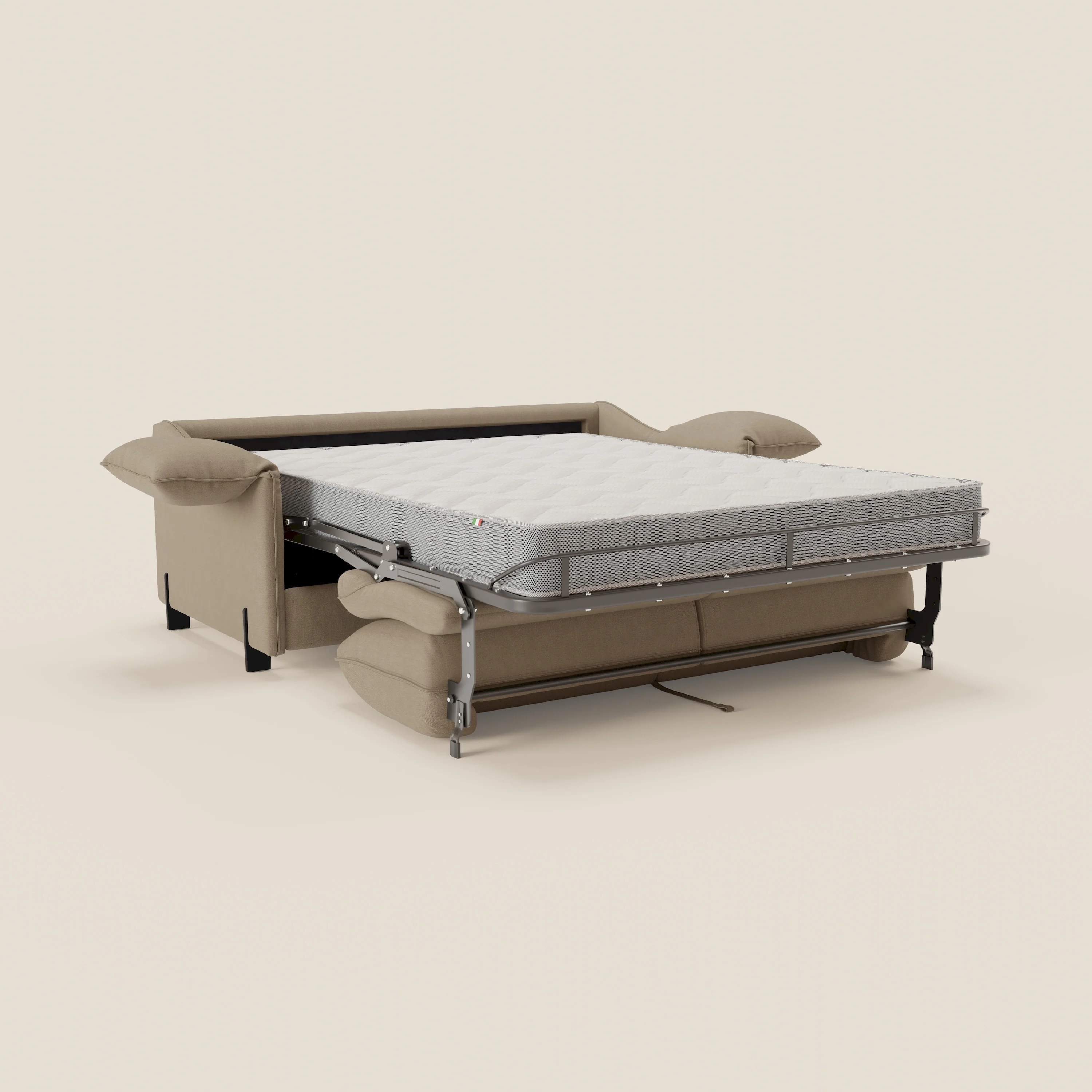 Primula Canapé convertible avec matelas H18 cm en tissu détachable T05 beige - Image 12