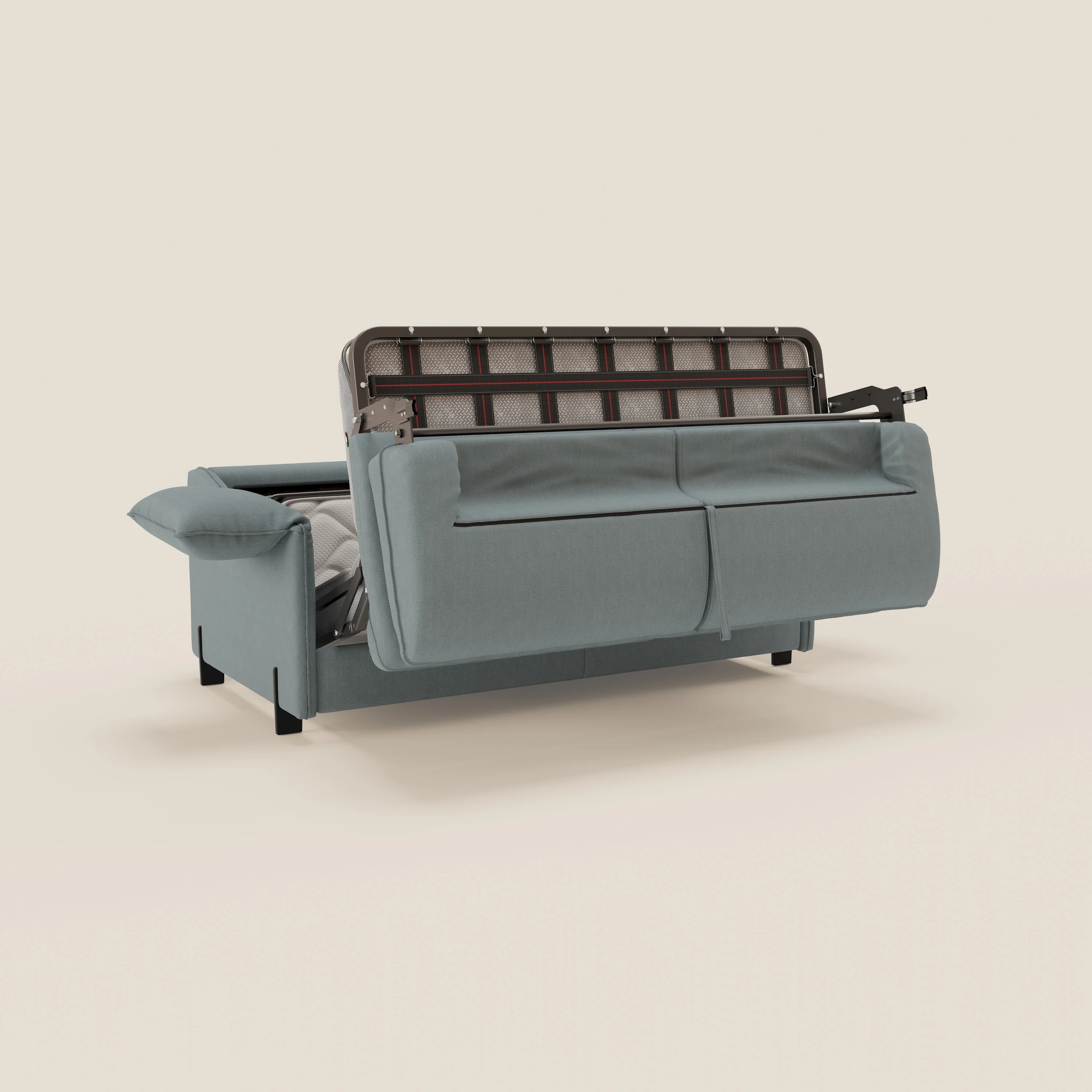 Primula Canapé convertible avec matelas H18 cm en tissu détachable T05 bleu pastel - Image 11