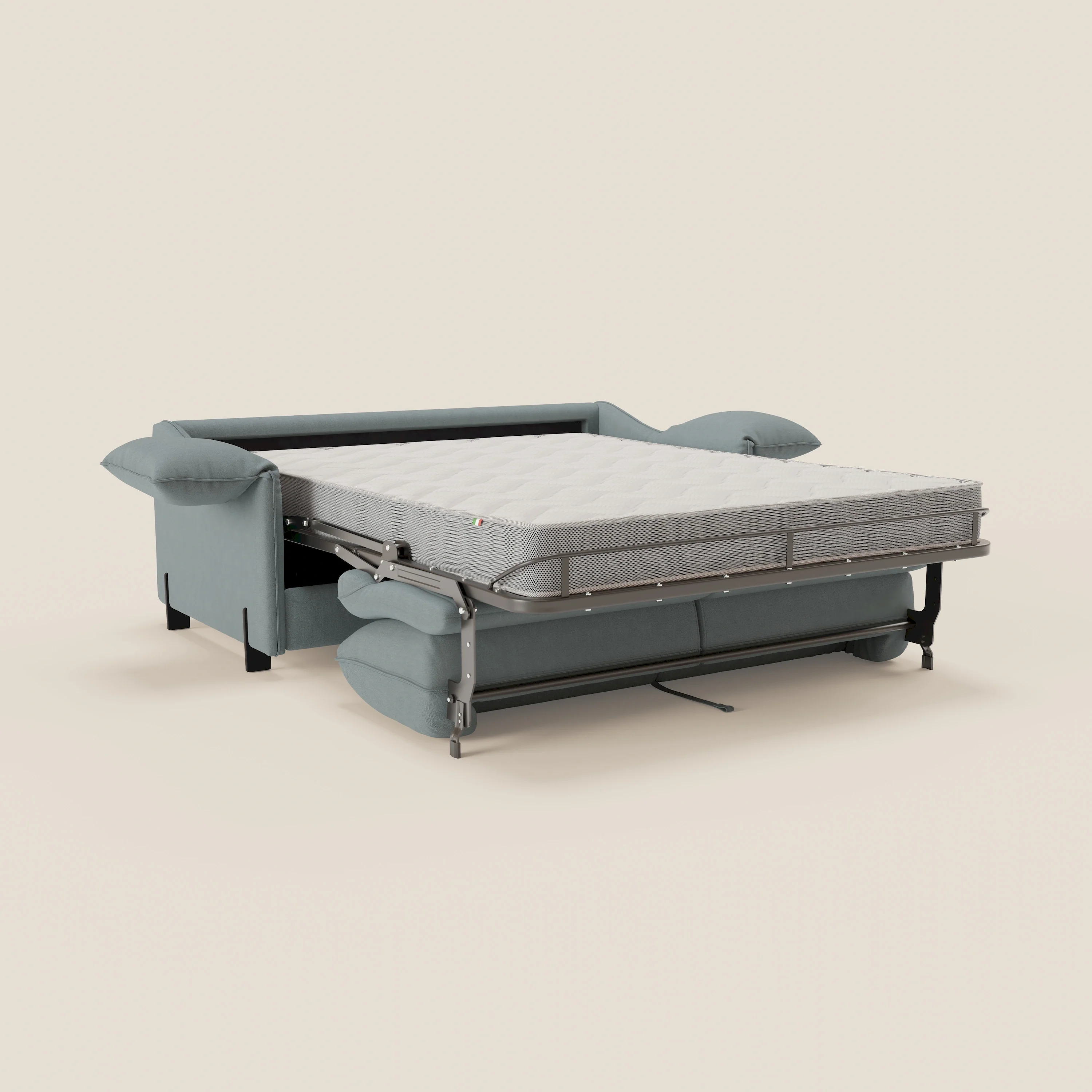 Primula Canapé convertible avec matelas H18 cm en tissu détachable T05 bleu pastel - Image 12