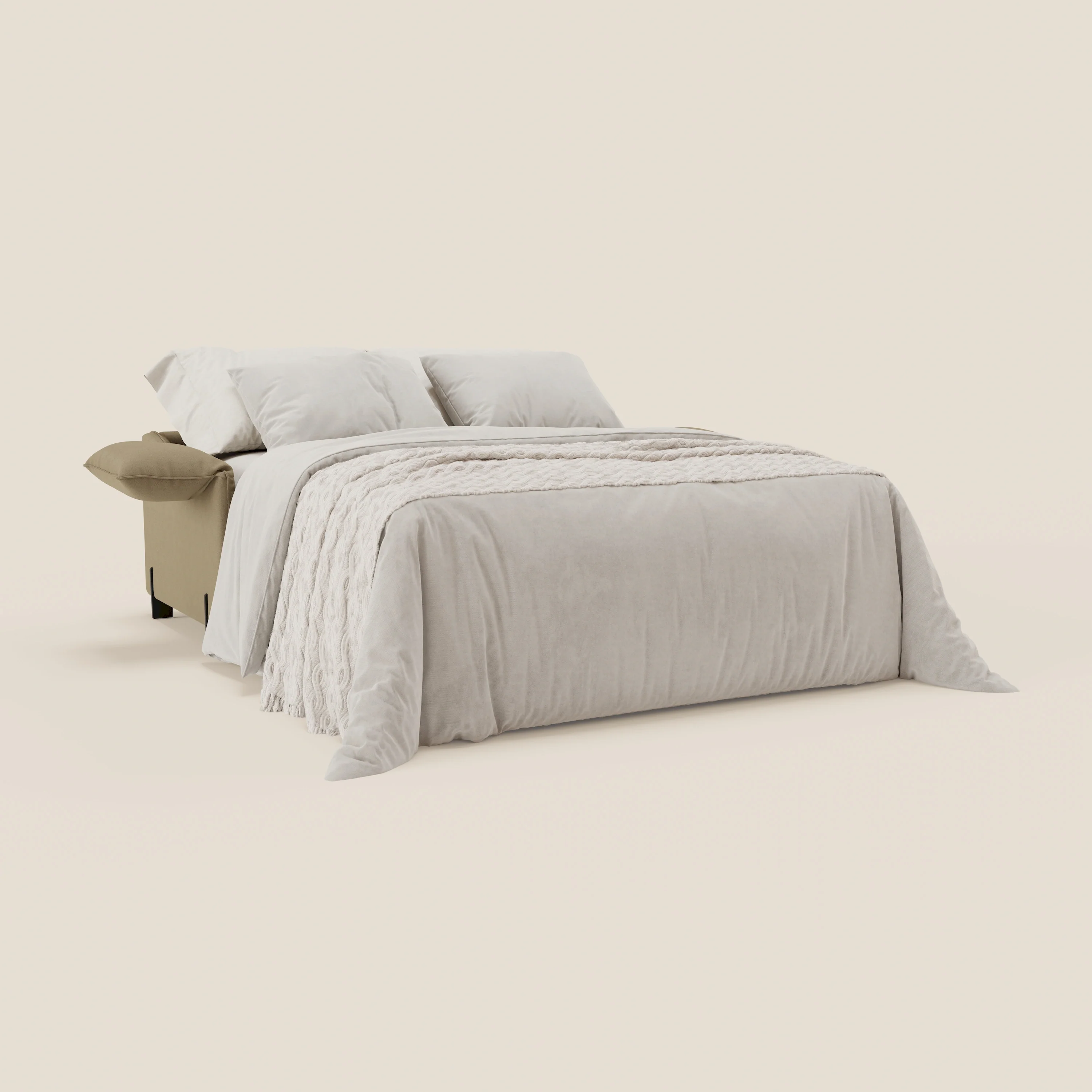 Primula Canapé convertible avec matelas H18 cm en tissu détachable T05 camel - Image 2