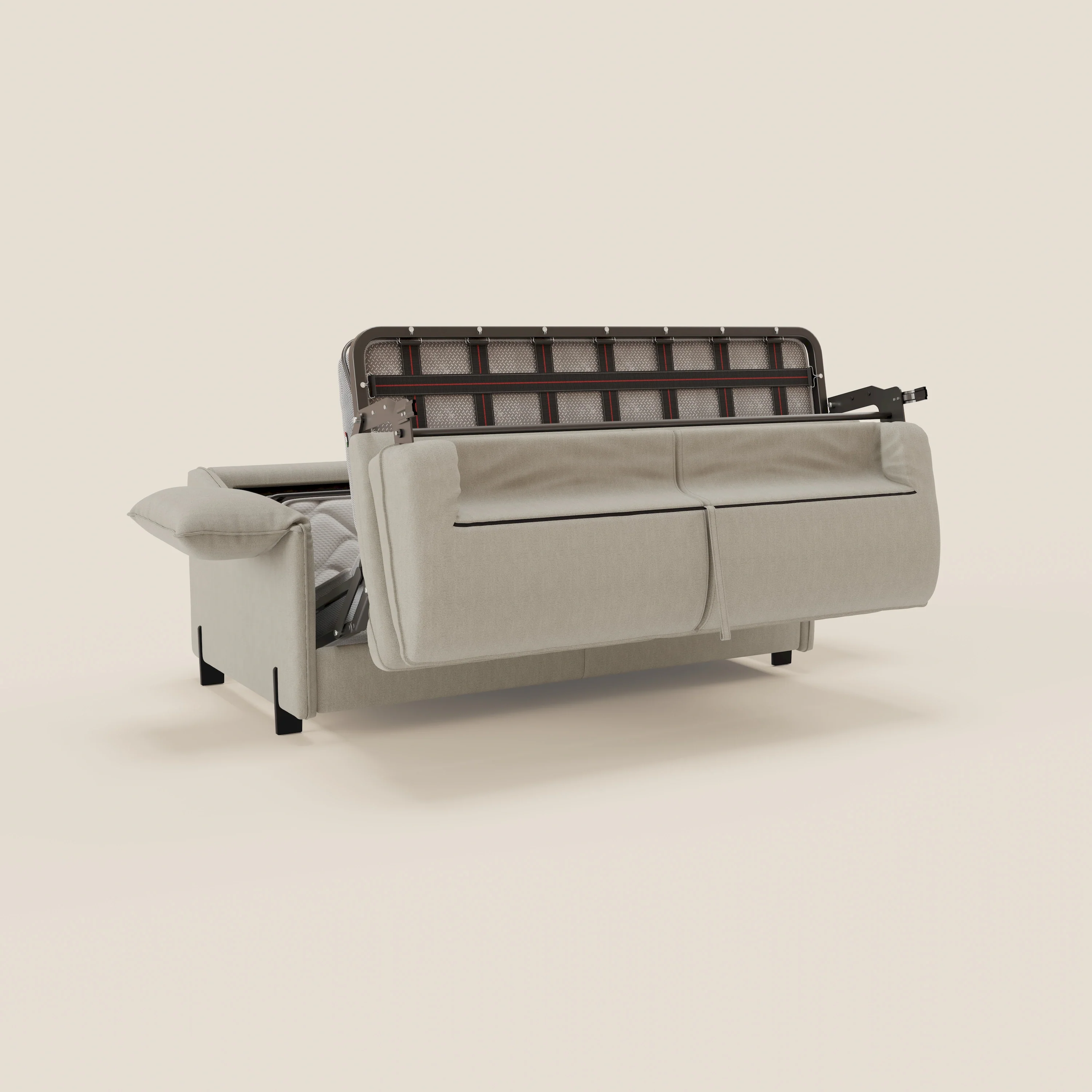 Primula Canapé convertible avec matelas H18 cm en tissu détachable T05 crème - Image 11