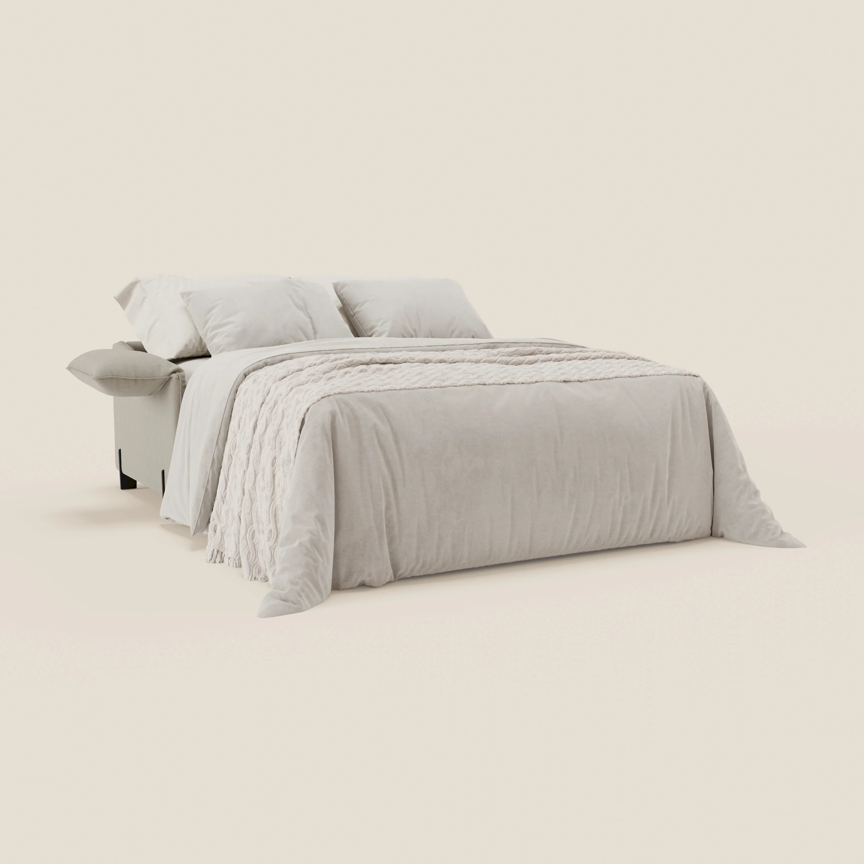 Primula Canapé convertible avec matelas H18 cm en tissu détachable T05 crème - Image 2