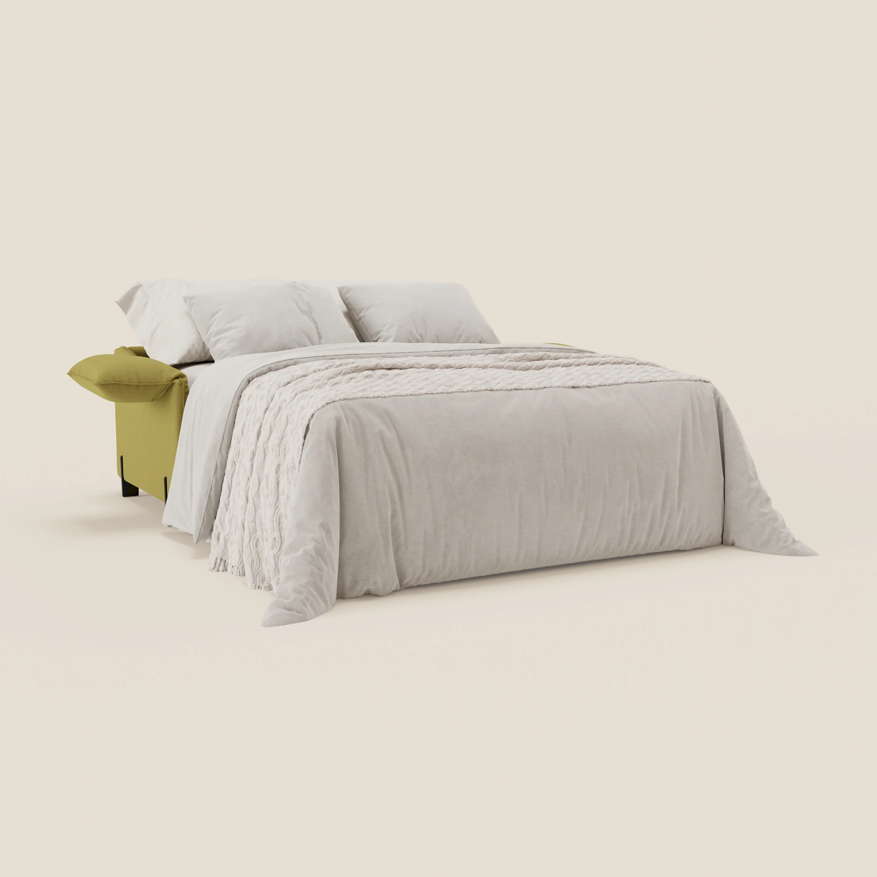 Primula Canapé convertible avec matelas H18 cm en tissu détachable T05 jaune - Image 2