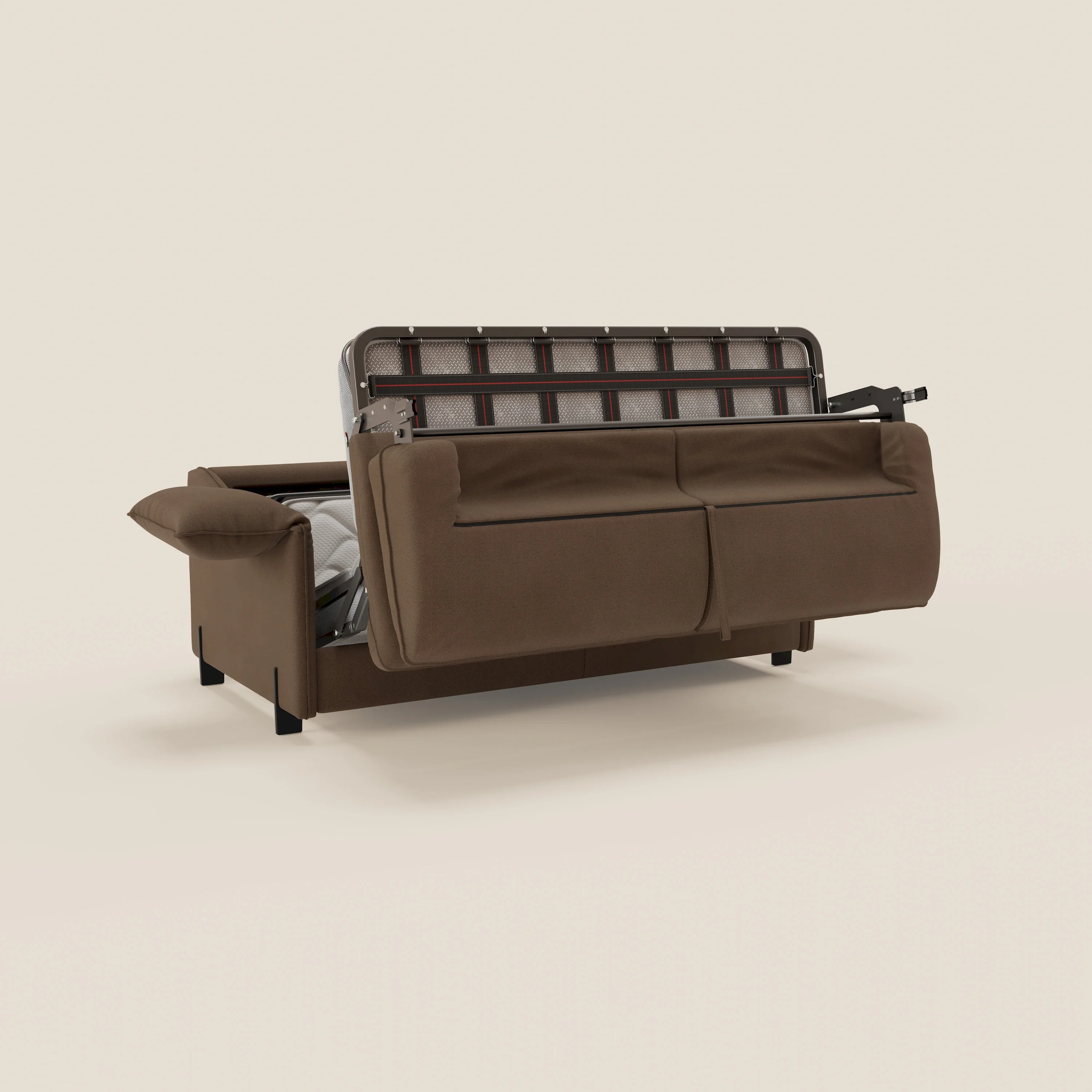Primula Canapé convertible avec matelas H18 cm en tissu détachable T05 marron - Image 11