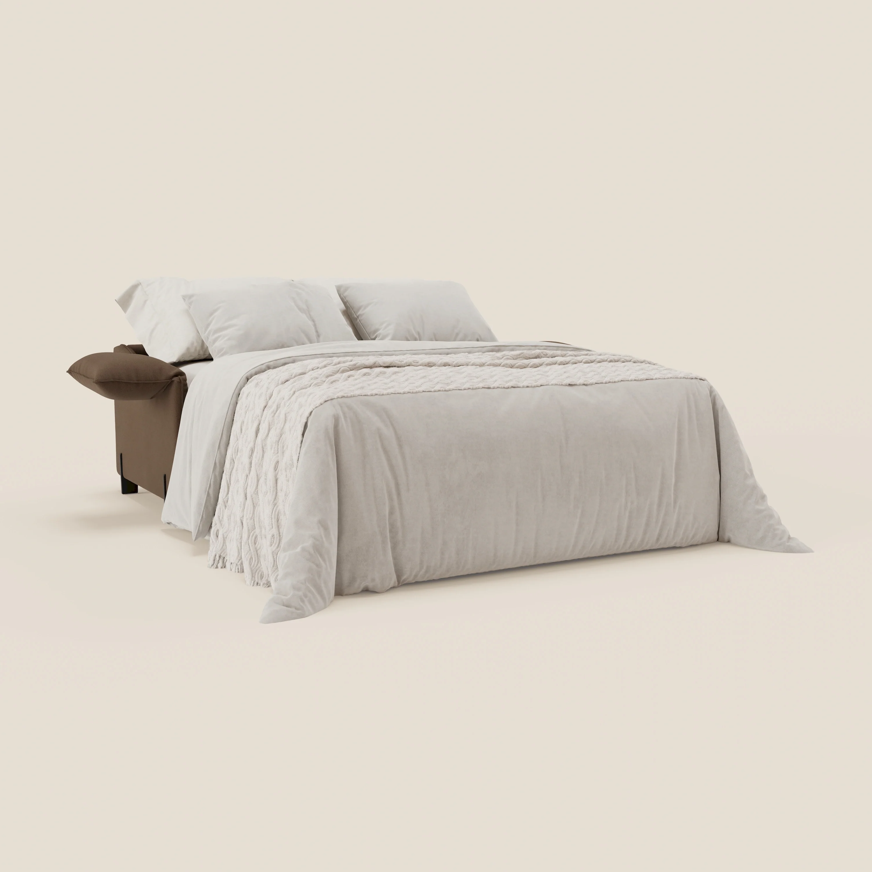 Primula Canapé convertible avec matelas H18 cm en tissu détachable T05 marron - Image 2