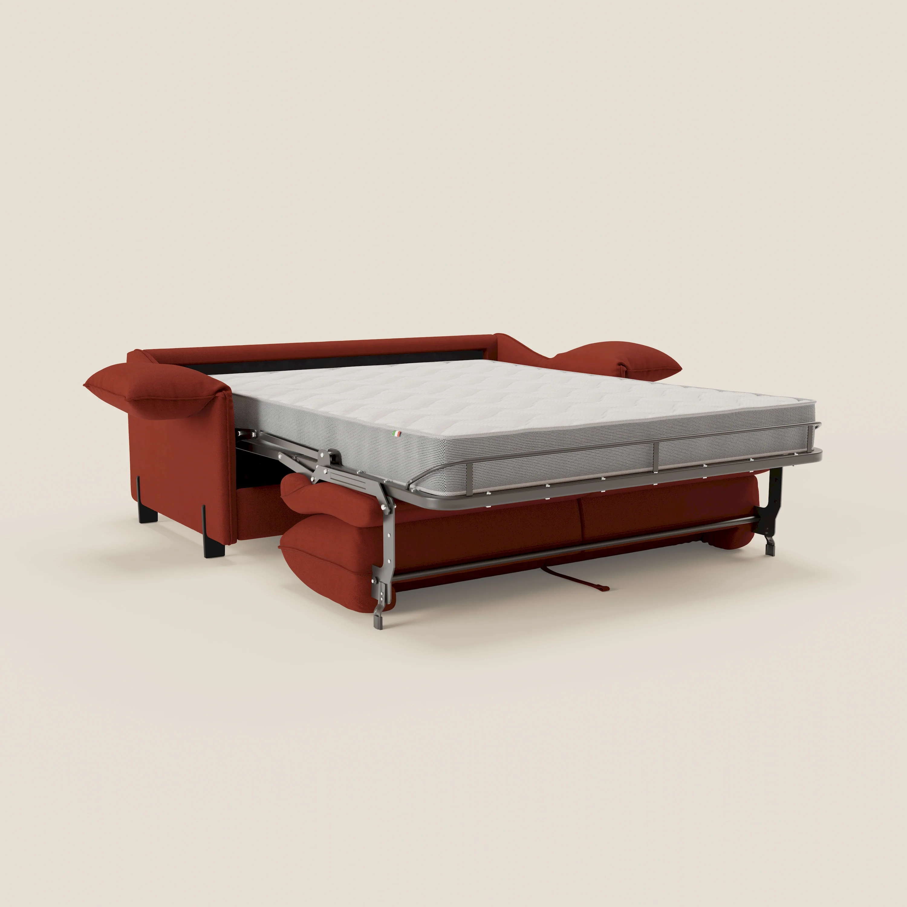 Primula Canapé convertible avec matelas H18 cm en tissu détachable T05 rouge - Image 12
