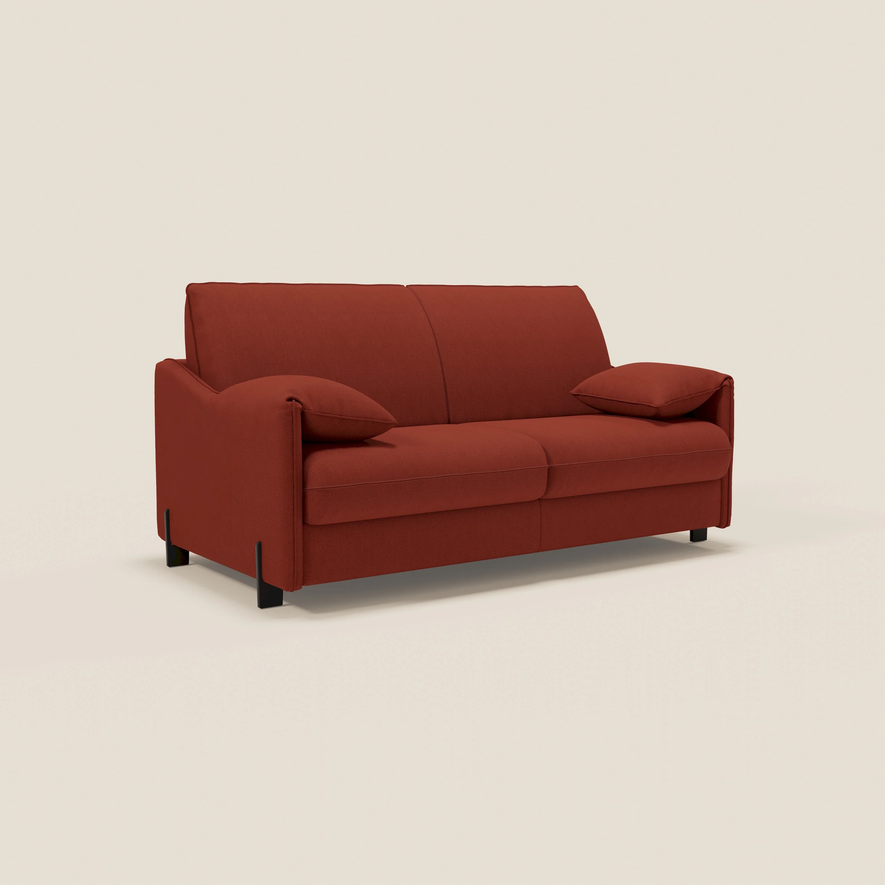 Primula Canapé convertible avec matelas H18 cm en tissu détachable T05 rouge - Image 4