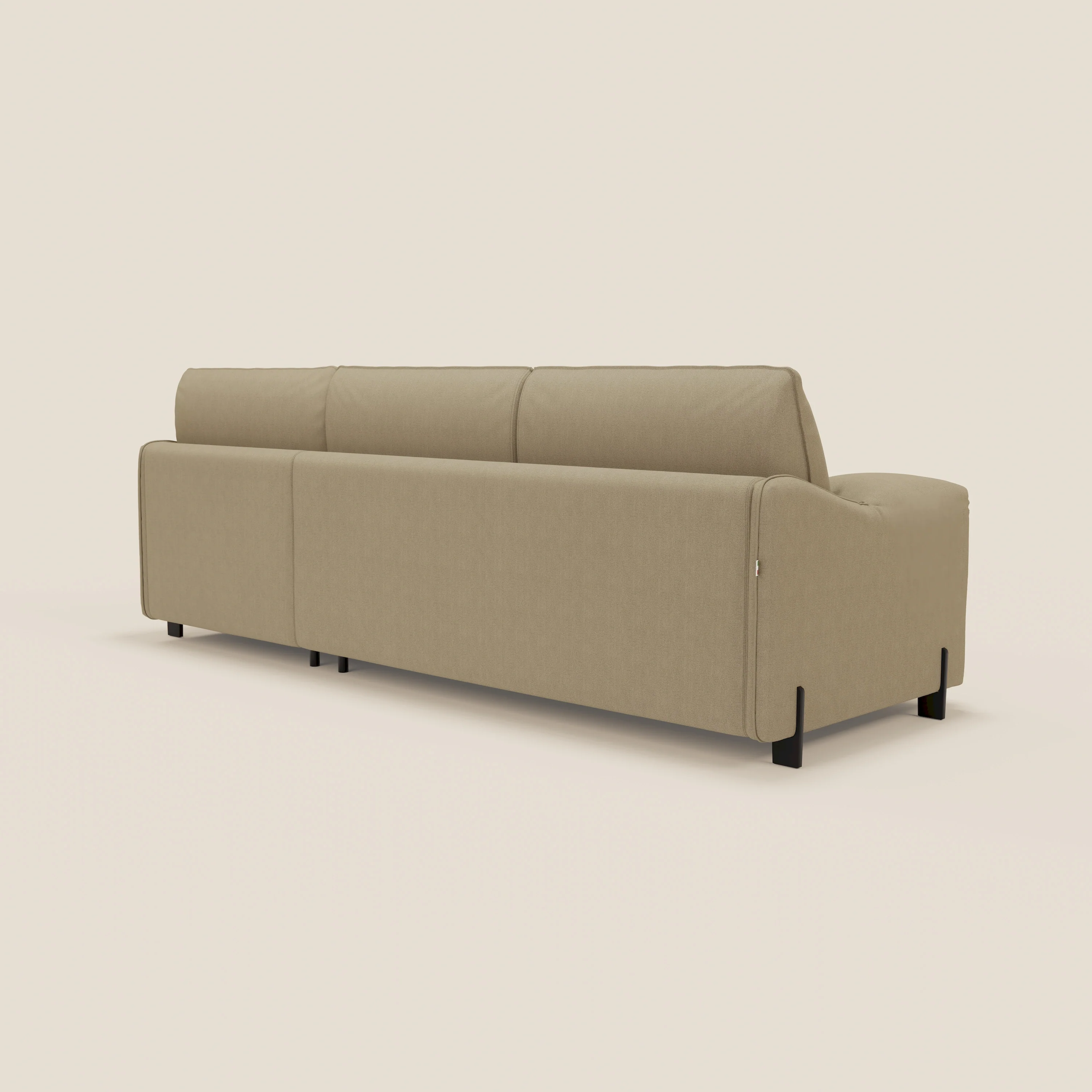 Primula Canapé convertible d'angle avec matelas H18 cm et chaise longue coffre en tissu détachable T05 camel - Image 8