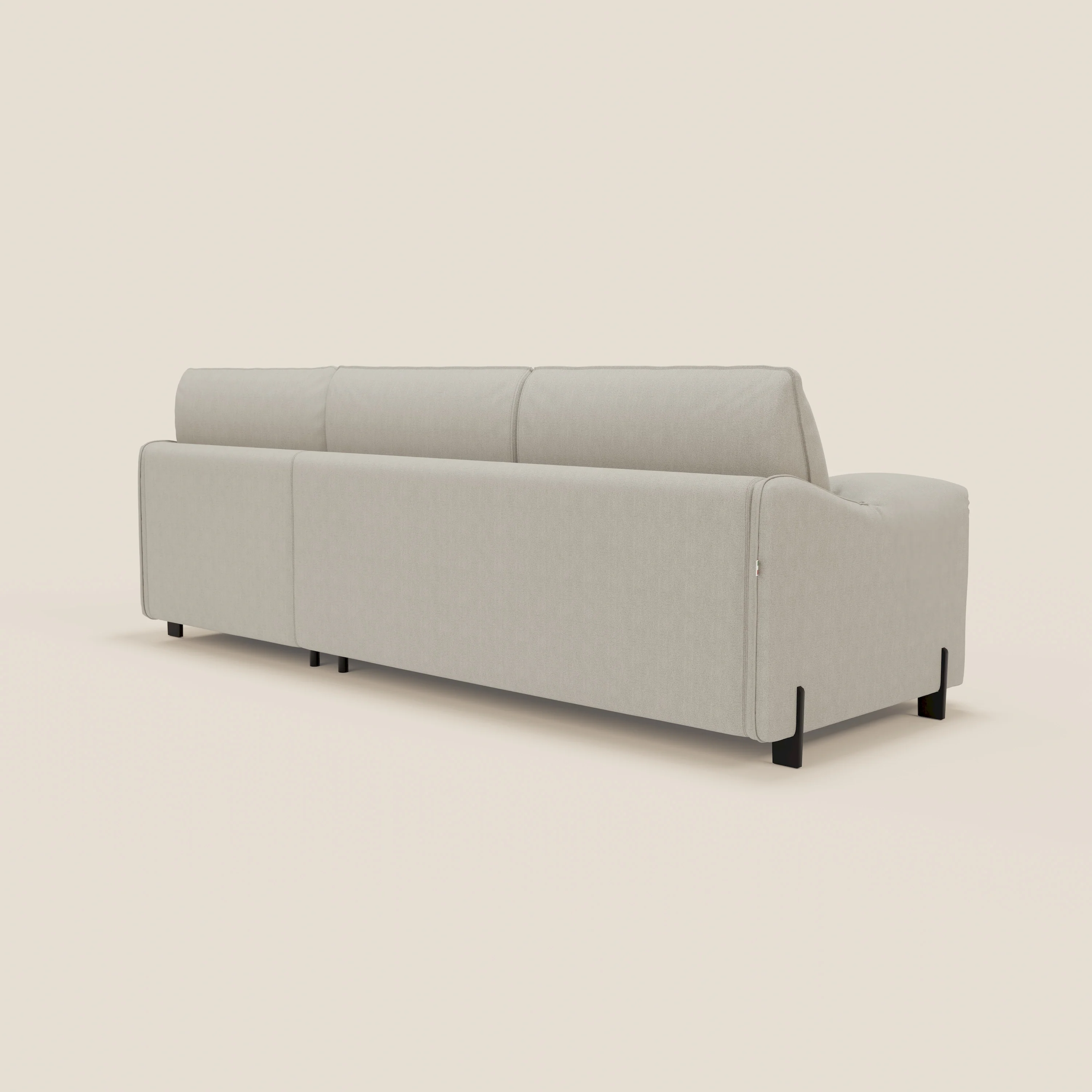 Primula Canapé convertible d'angle avec matelas H18 cm et chaise longue coffre en tissu détachable T05 crème - Image 8