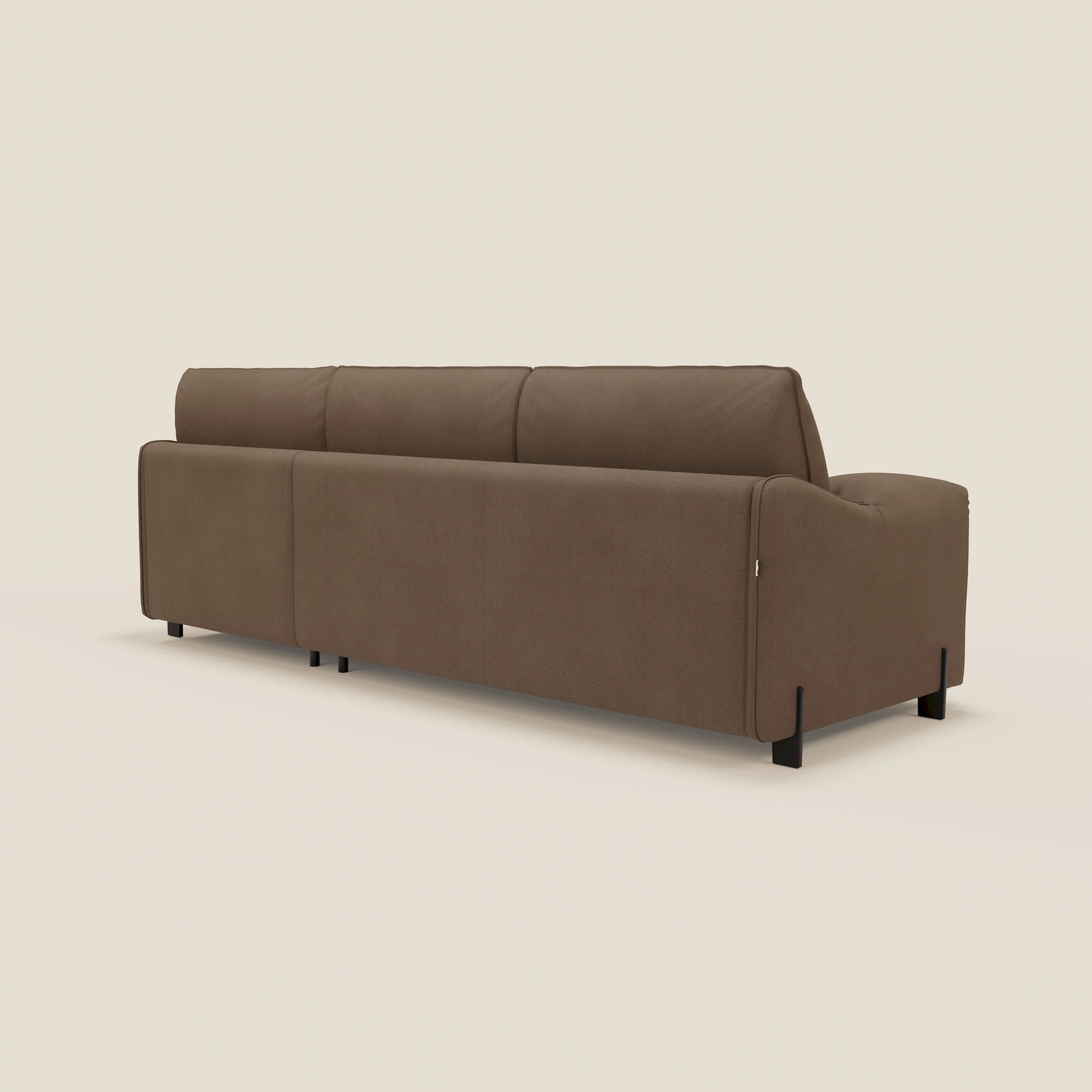 Primula Canapé convertible d'angle avec matelas H18 cm et chaise longue coffre en tissu détachable T05 marron - Image 8