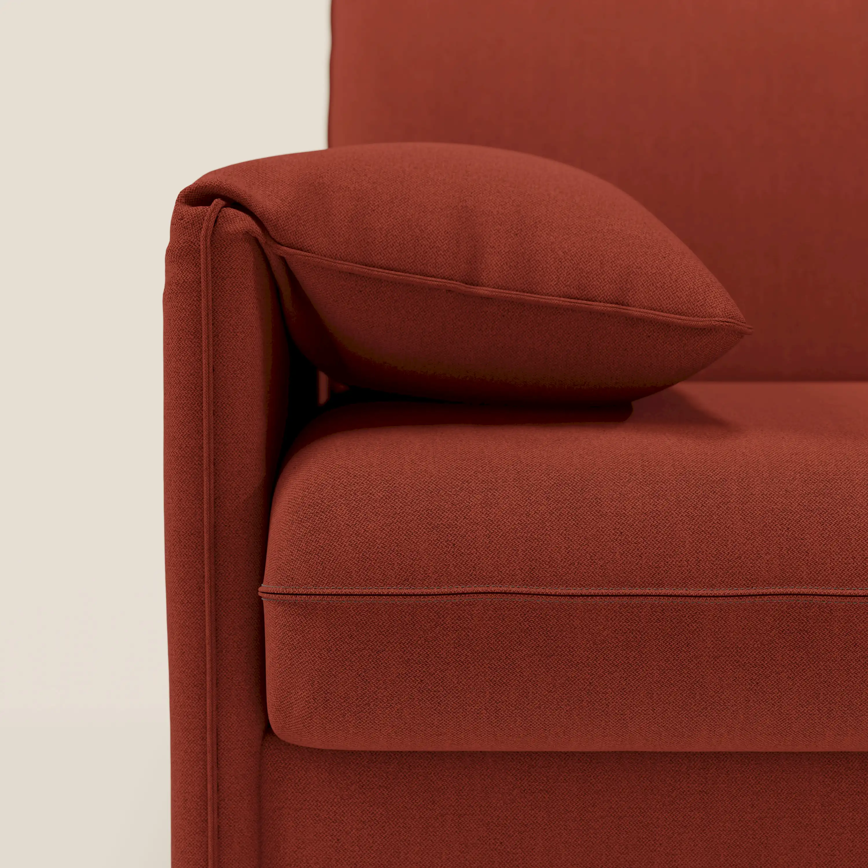 Primula Canapé convertible d'angle avec matelas H18 cm et chaise longue coffre en tissu détachable T05 rouge - Image 10