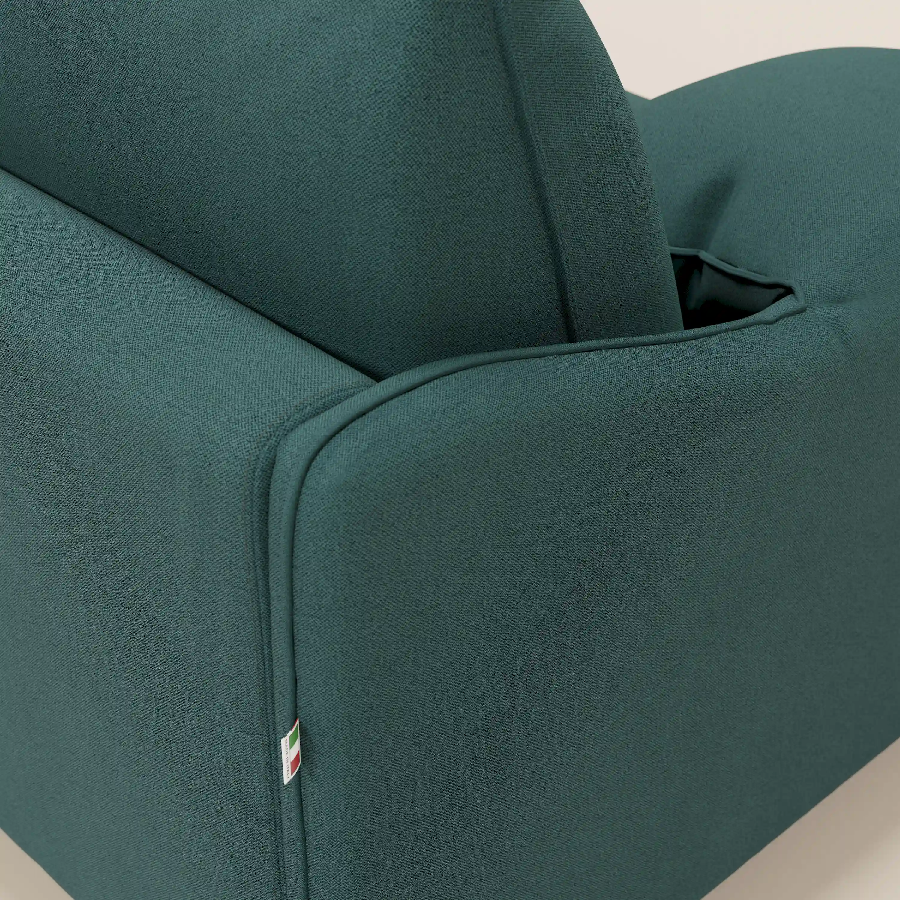 Primula Canapé convertible d'angle avec matelas H18 cm et chaise longue coffre en tissu détachable T05 vert - Image 9