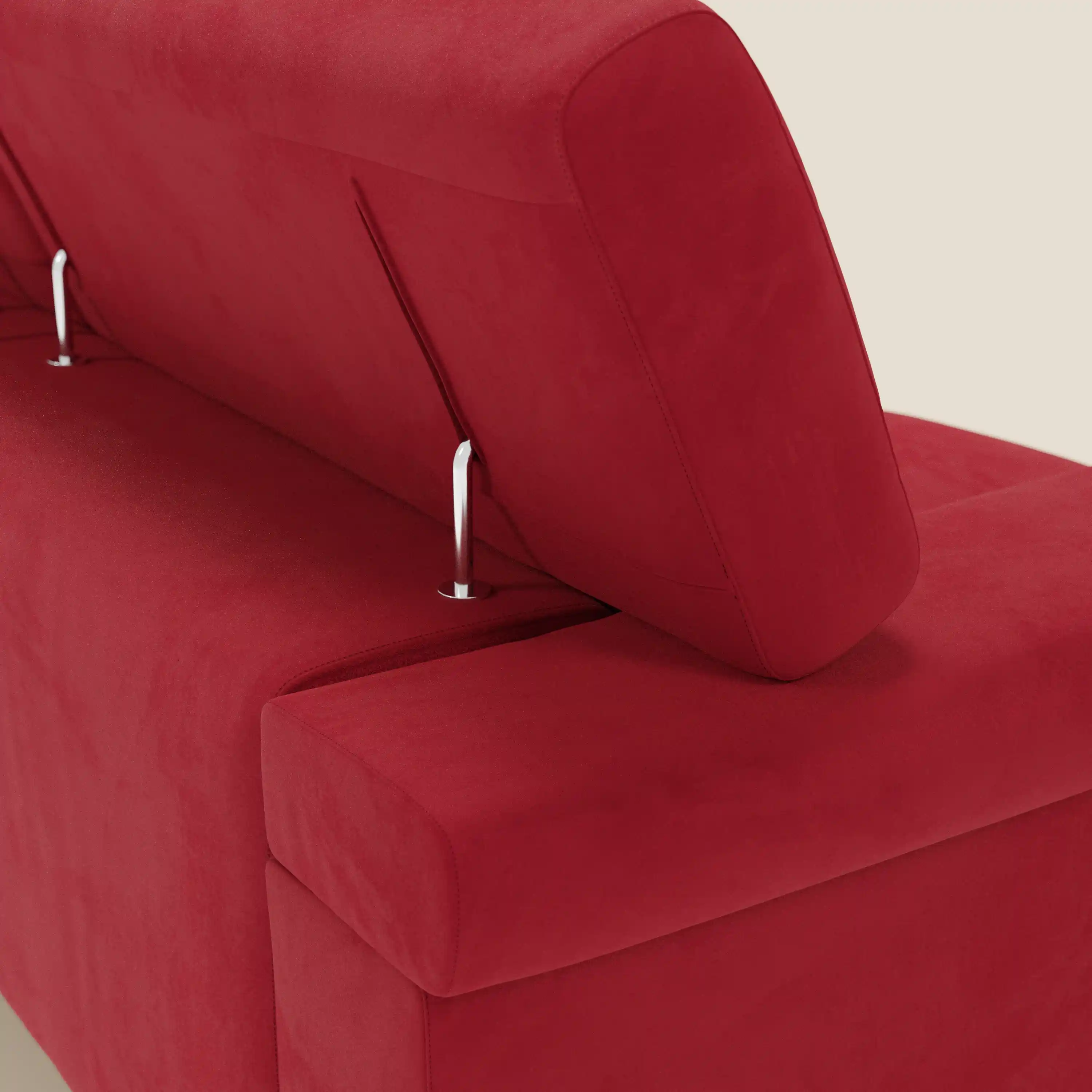 Raffaello Canapé avec 3 assises coulissantes et têtières inclinables en microfibre détachable T11 rouge - Image 8