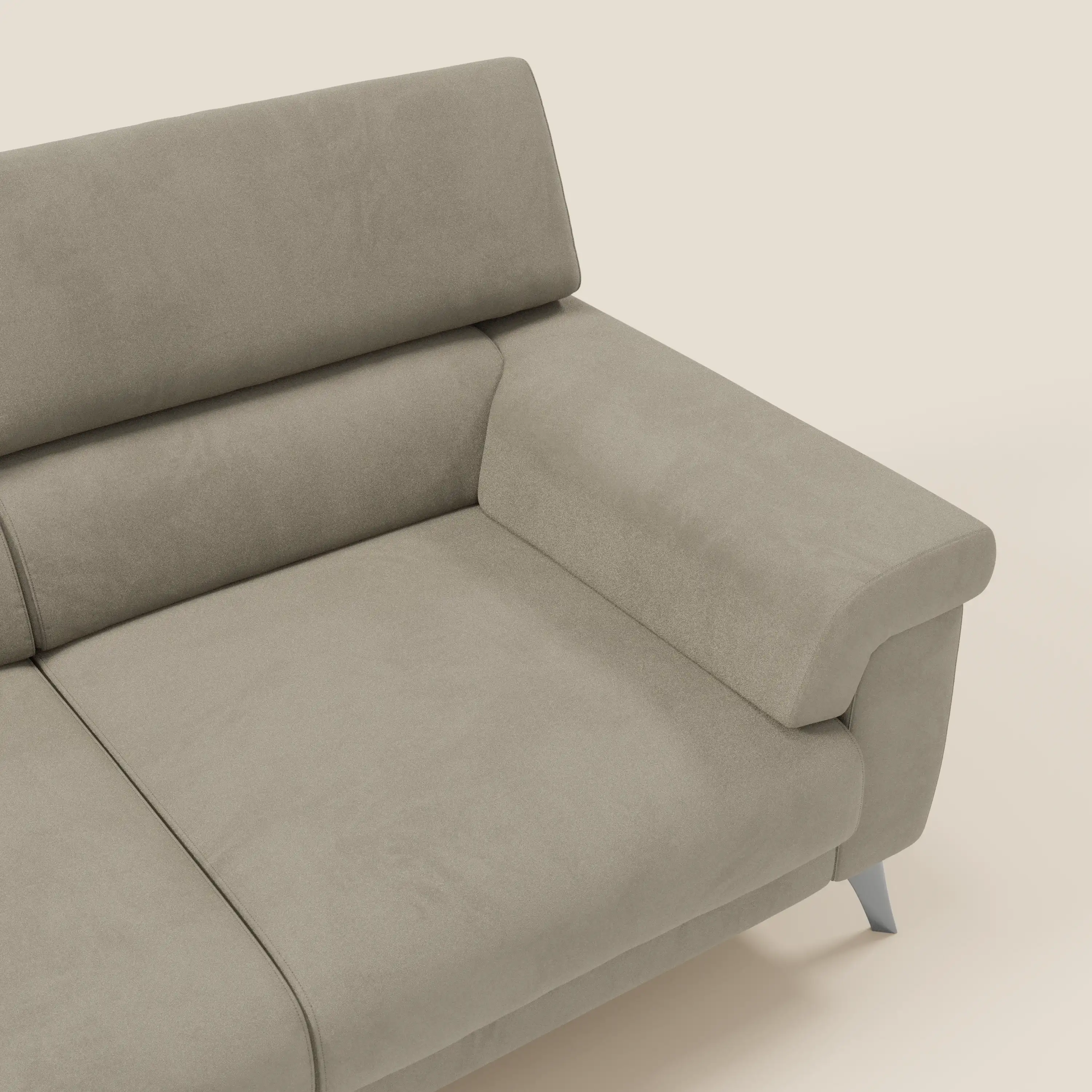 Raffaello Canapé avec 3 assises coulissantes et têtières inclinables en microfibre détachable T11 taupe - Image 9