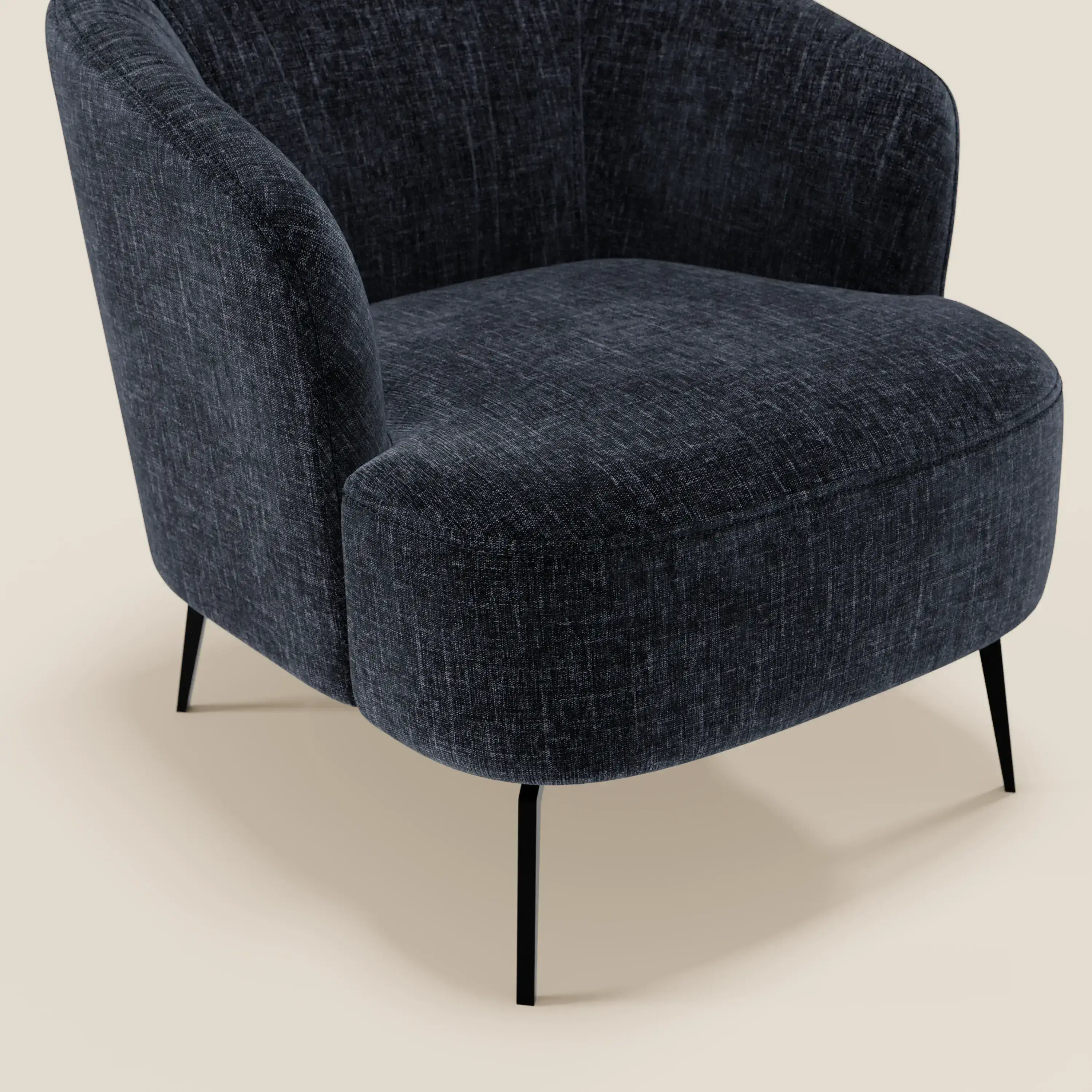 Renoa Fauteuil d'élégance moderne en tissu lavable T24 bleu nuit - Image 5