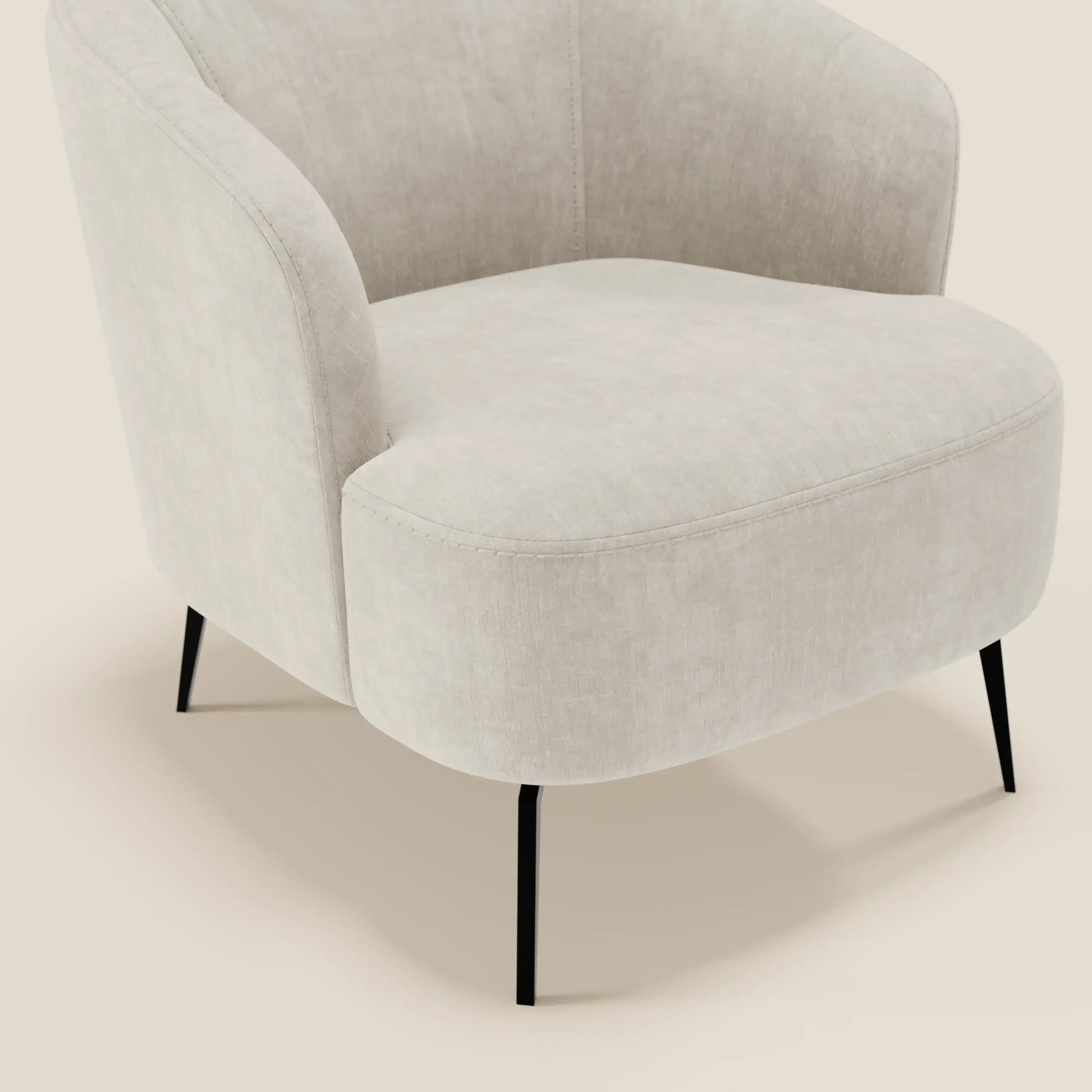 Renoa Fauteuil d'élégance moderne en tissu lavable T24 blanc - Image 5