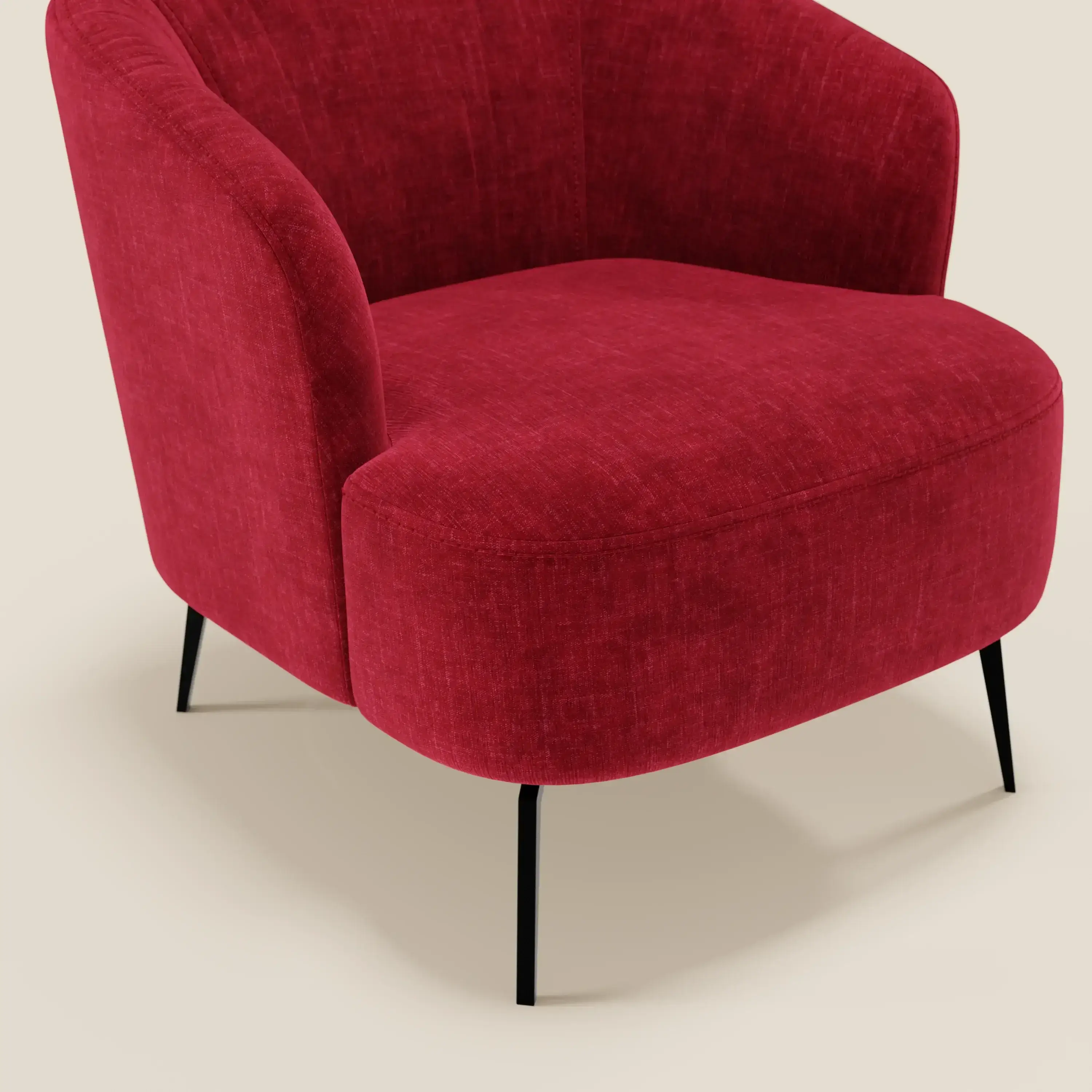 Renoa Fauteuil d'élégance moderne en tissu lavable T24 bordeaux - Image 5