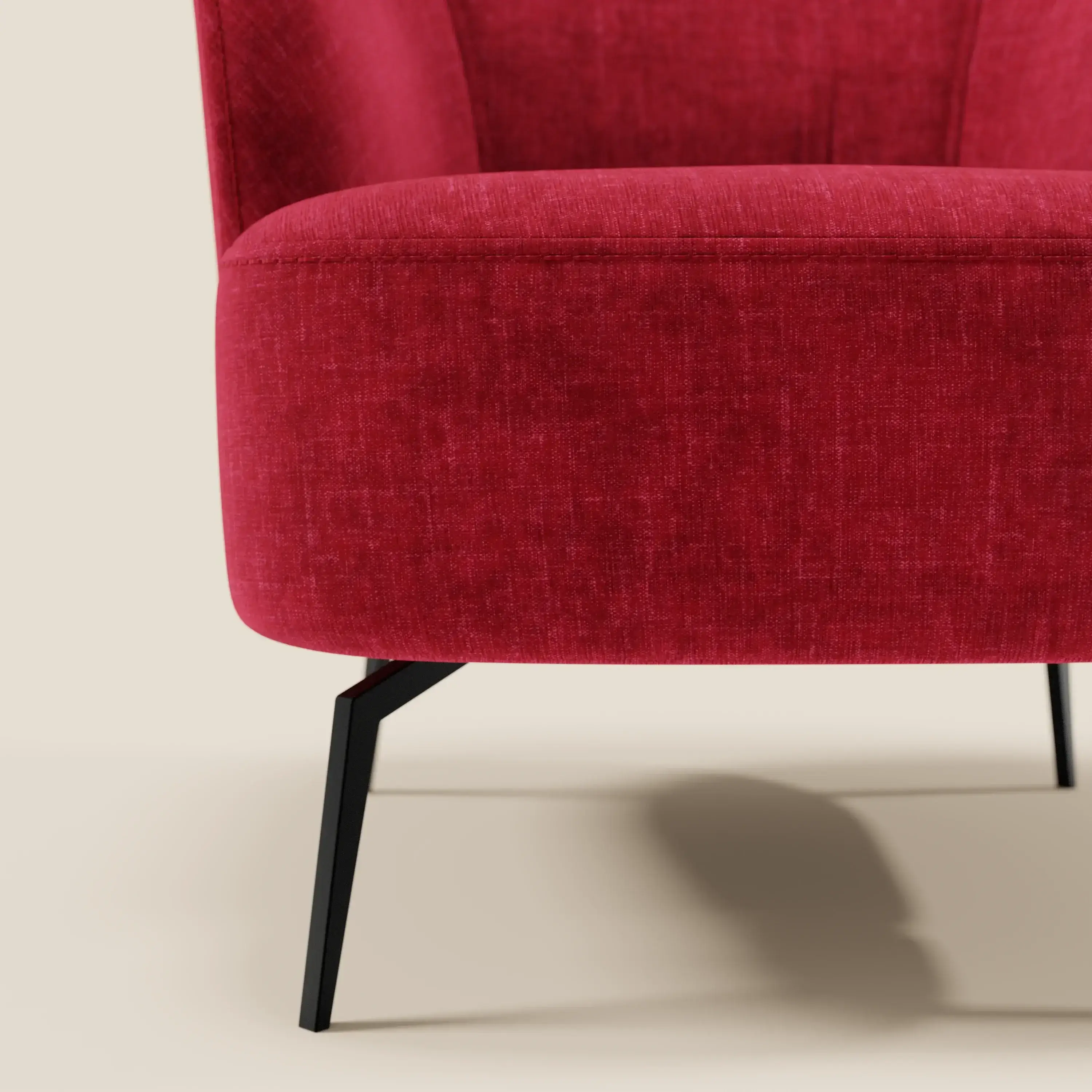 Renoa Fauteuil d'élégance moderne en tissu lavable T24 bordeaux - Image 7