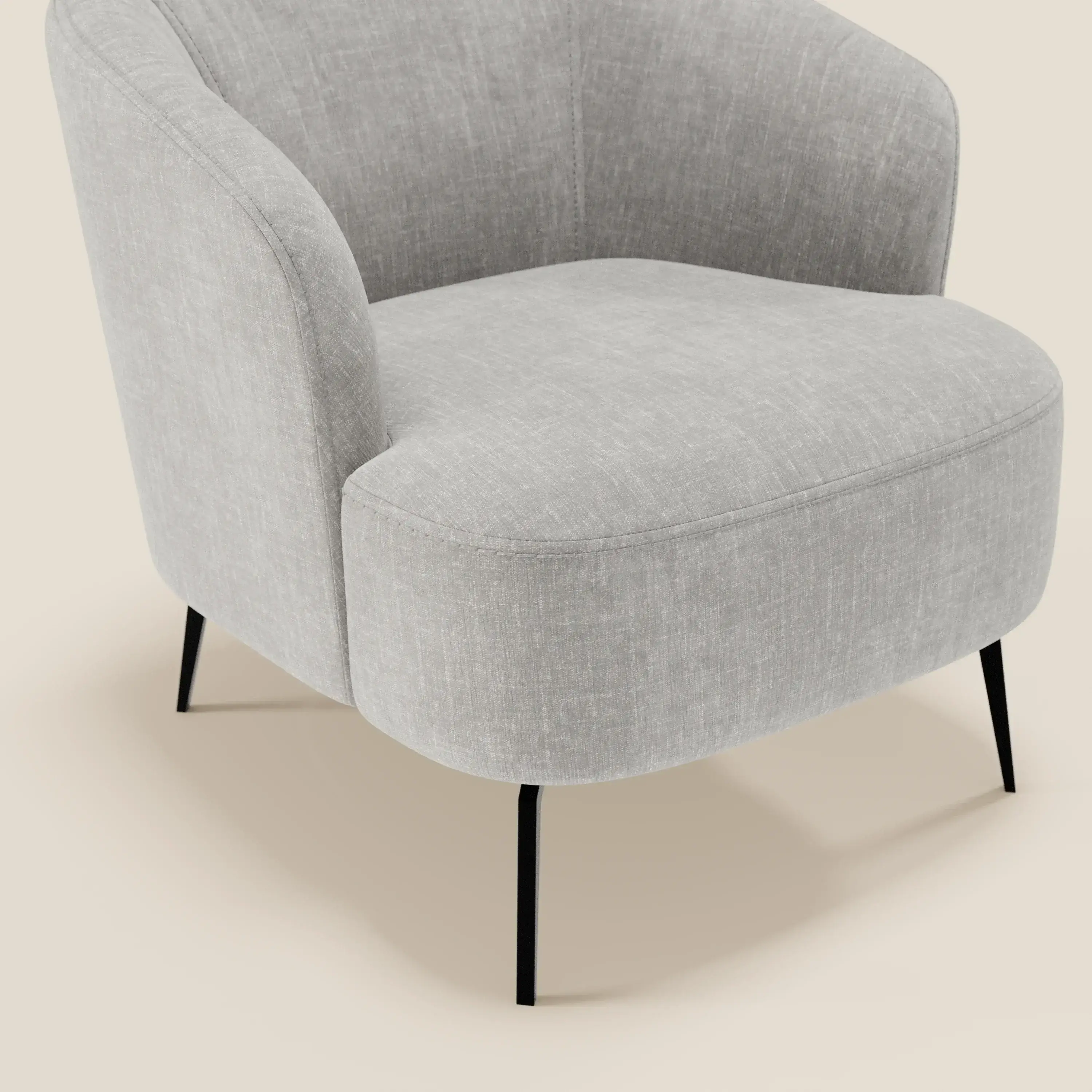 Renoa Fauteuil d'élégance moderne en tissu lavable T24 gris - Image 5