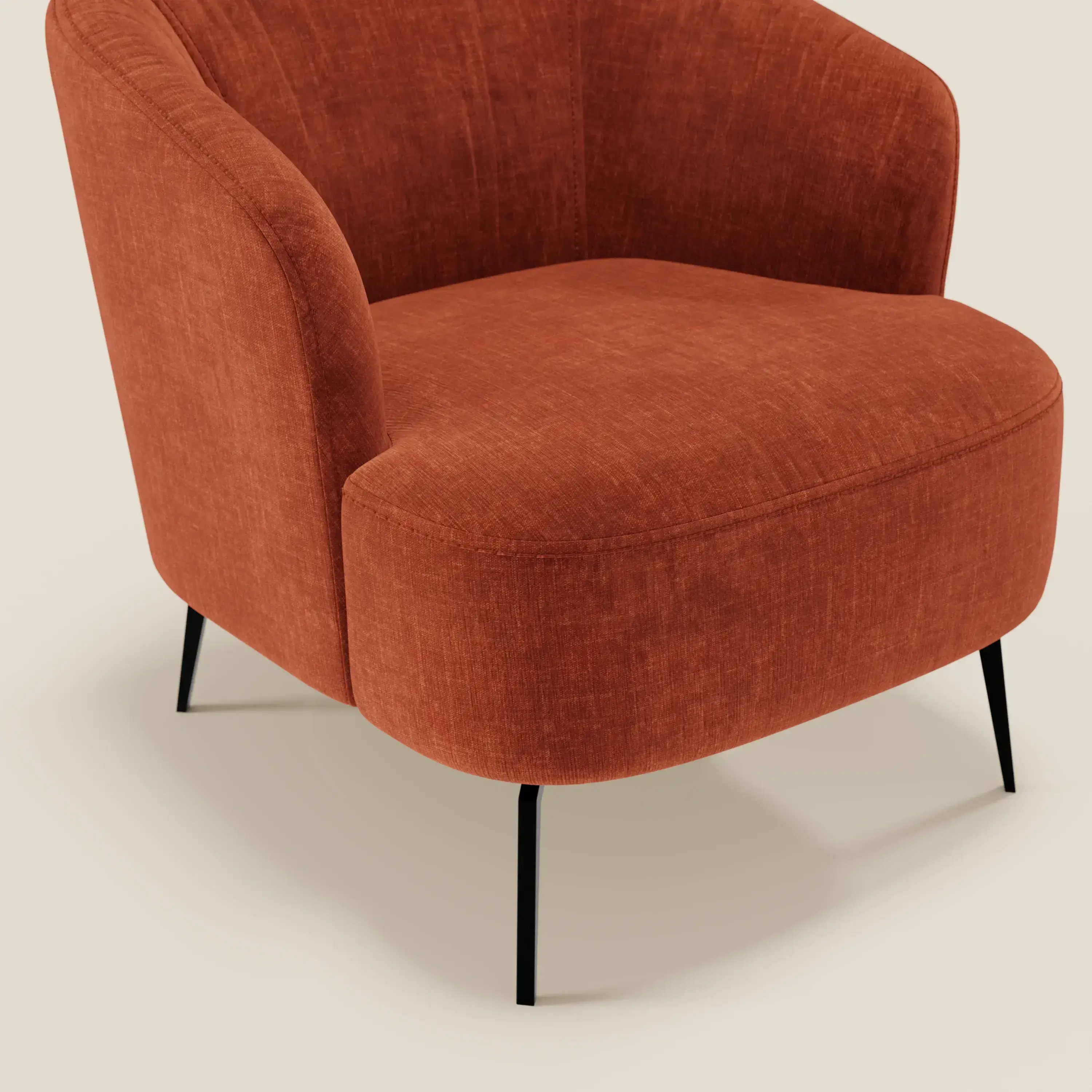 Renoa Fauteuil d'élégance moderne en tissu lavable T24 rouille - Image 5
