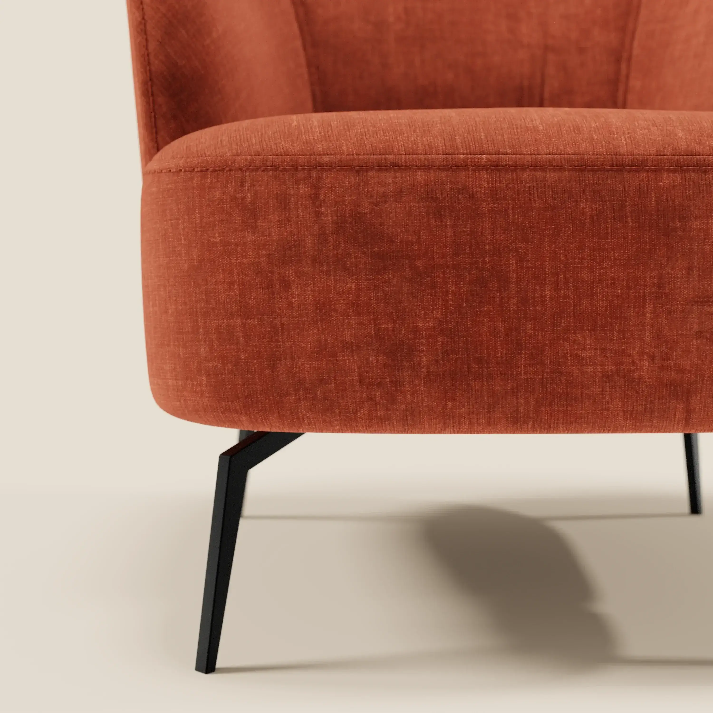 Renoa Fauteuil d'élégance moderne en tissu lavable T24 rouille - Image 7