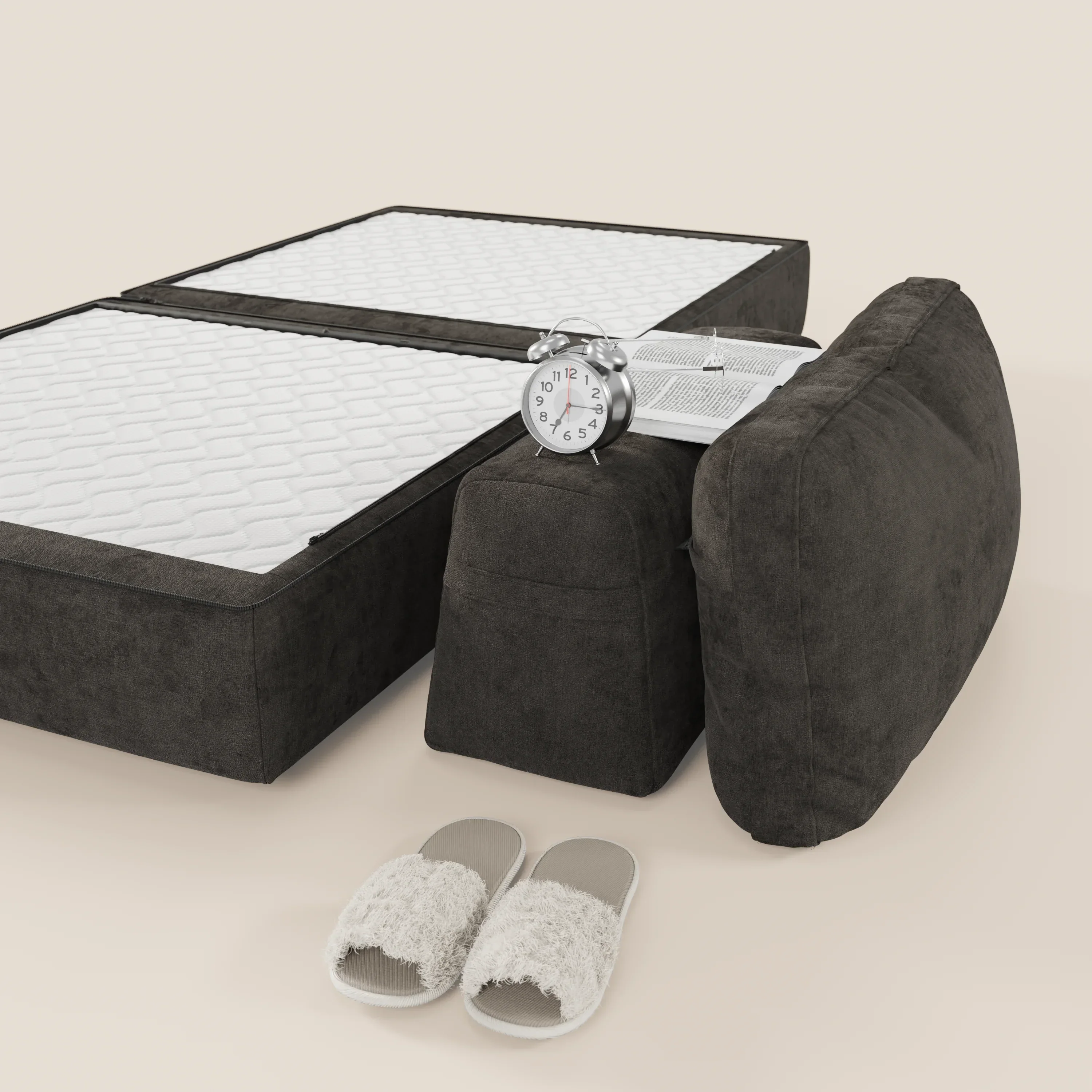 Rift fauteuil-lit Édition STRANGER THINGS avec matelas de 22 cm d'épaisseur et mousse à mémoire de forme - tissu détachable Rouge - Image 108