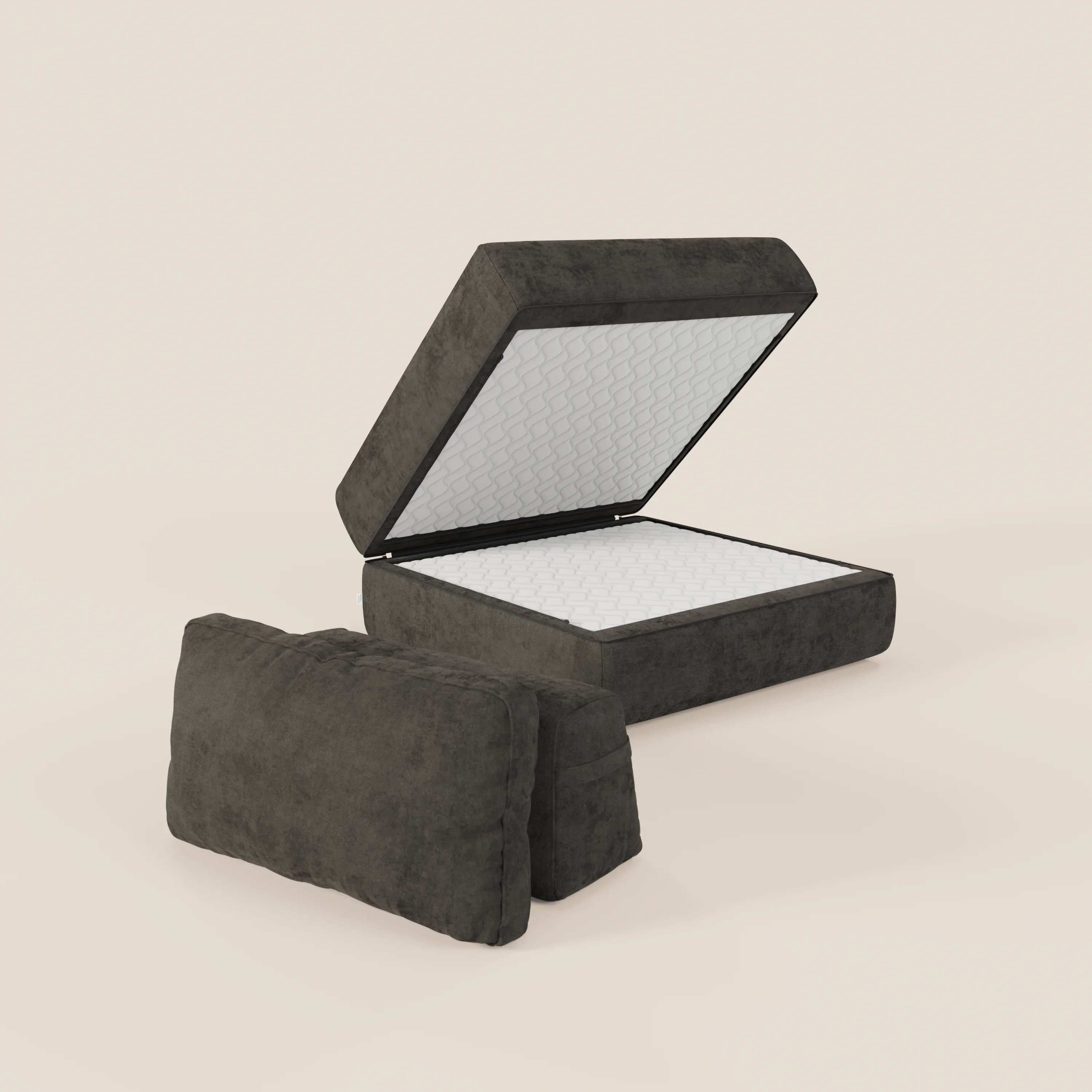 Rift fauteuil-lit Édition STRANGER THINGS avec matelas de 22 cm d'épaisseur et mousse à mémoire de forme - tissu détachable Rouge - Image 109