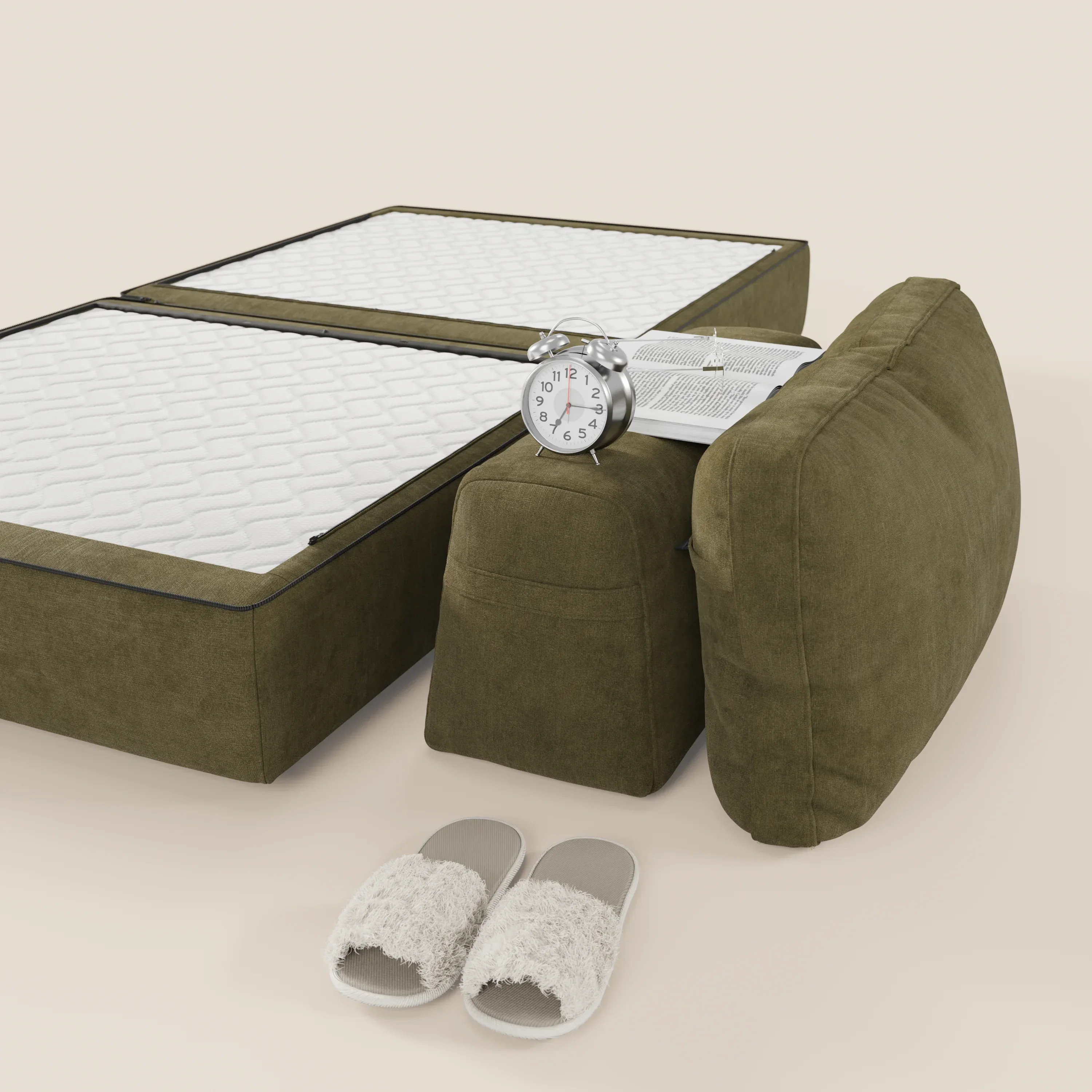 Rift fauteuil-lit Édition STRANGER THINGS avec matelas de 22 cm d'épaisseur et mousse à mémoire de forme - tissu détachable Rouge - Image 12