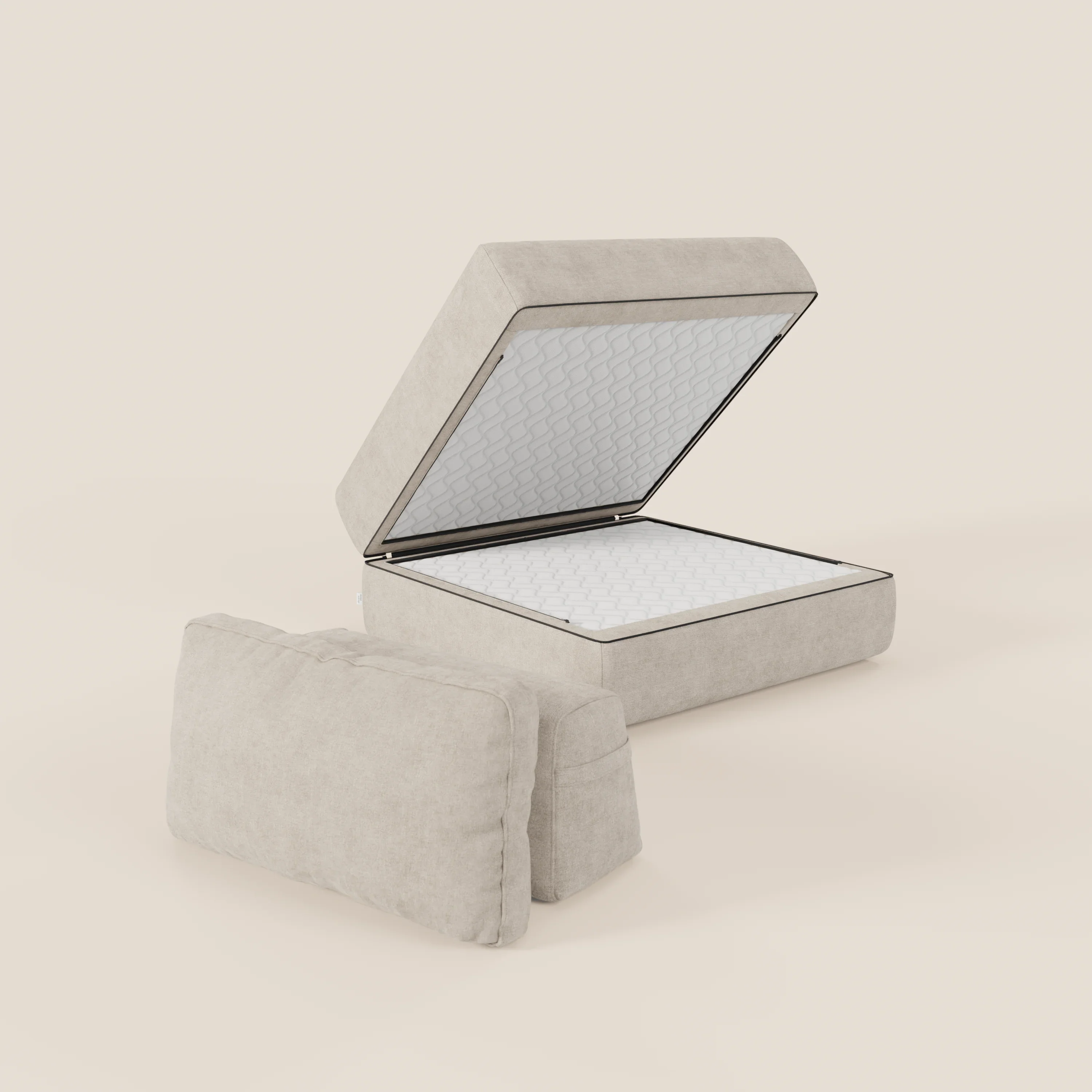 Rift fauteuil-lit Édition STRANGER THINGS avec matelas de 22 cm d'épaisseur et mousse à mémoire de forme - tissu détachable Rouge - Image 121