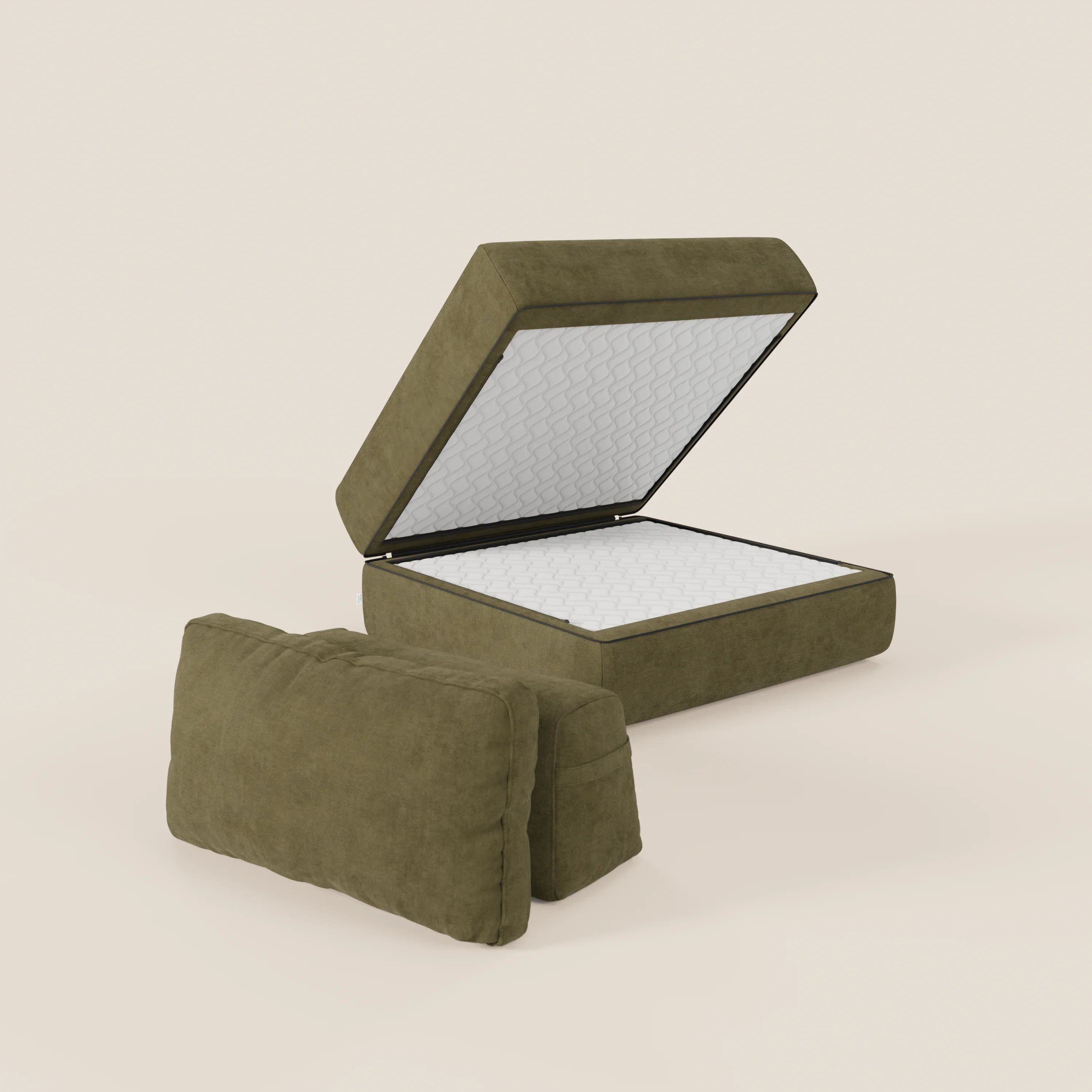 Rift fauteuil-lit Édition STRANGER THINGS avec matelas de 22 cm d'épaisseur et mousse à mémoire de forme - tissu détachable Rouge - Image 13