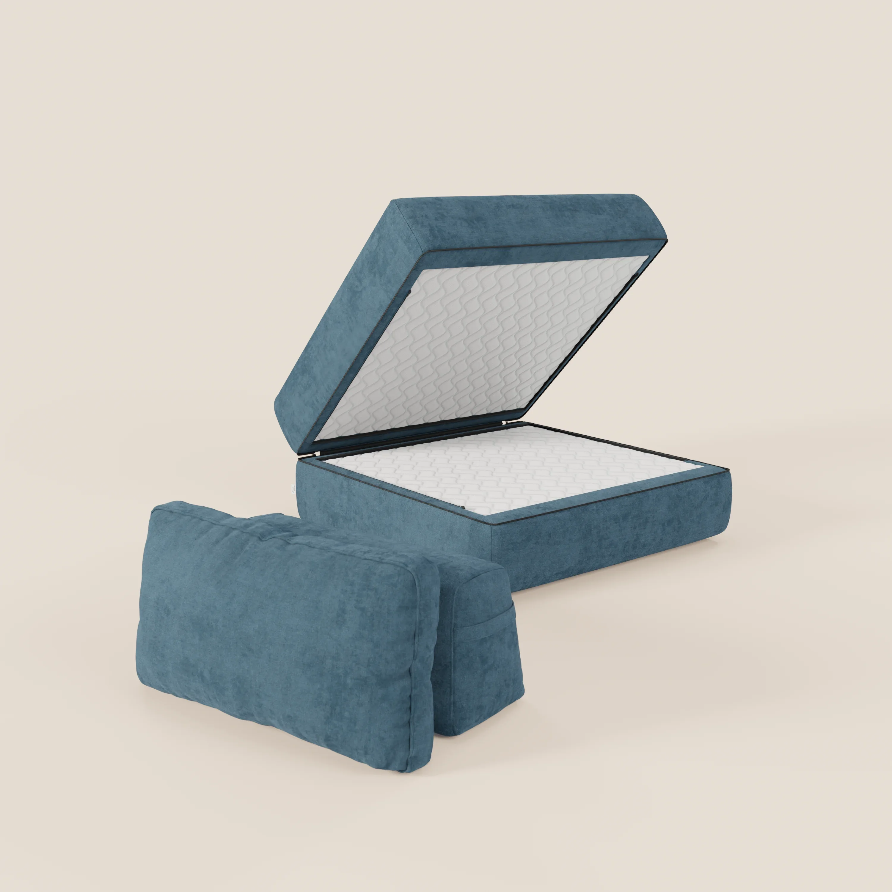 Rift fauteuil-lit Édition STRANGER THINGS avec matelas de 22 cm d'épaisseur et mousse à mémoire de forme - tissu détachable Rouge - Image 133