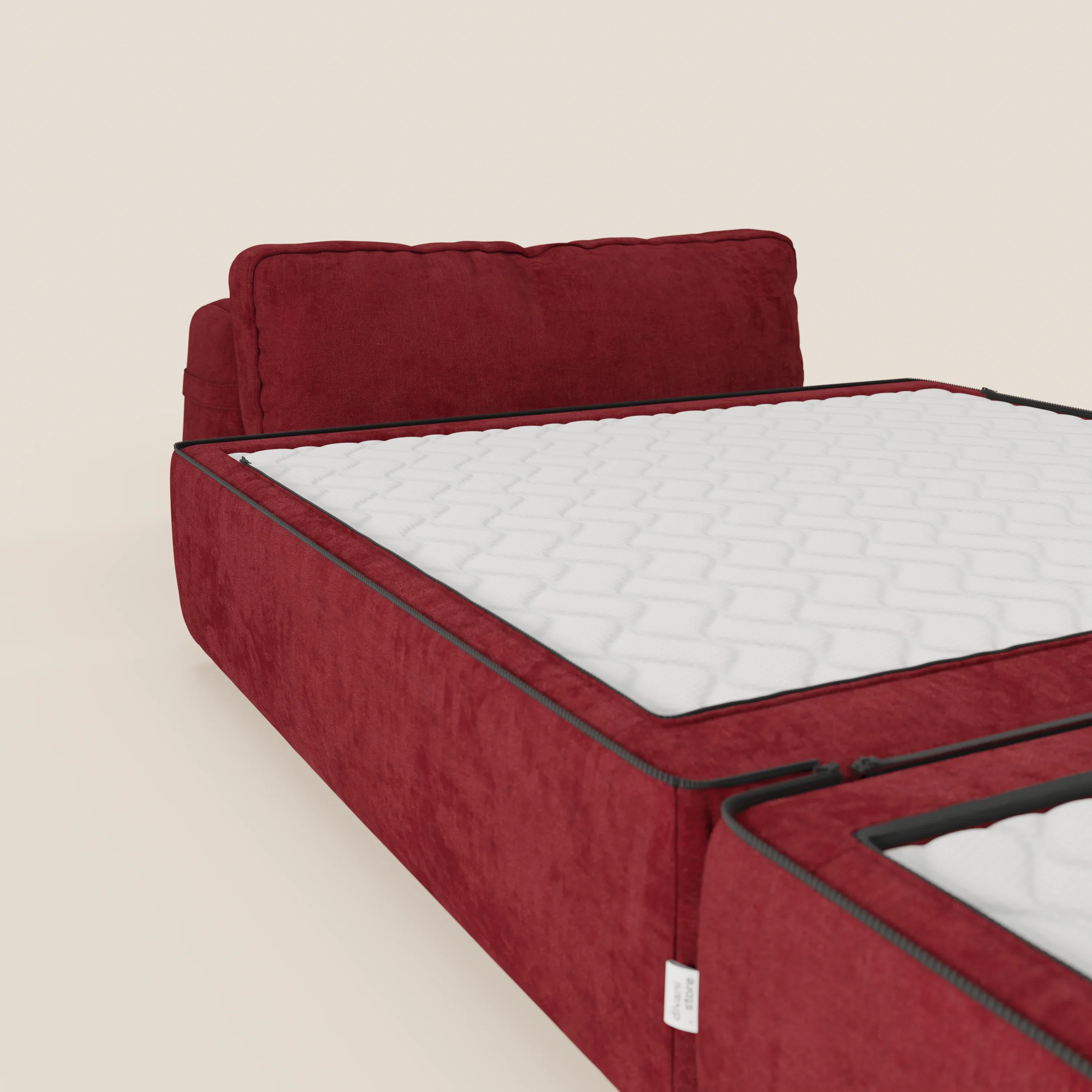 Rift fauteuil-lit Édition STRANGER THINGS avec matelas de 22 cm d'épaisseur et mousse à mémoire de forme - tissu détachable Rouge - Image 141