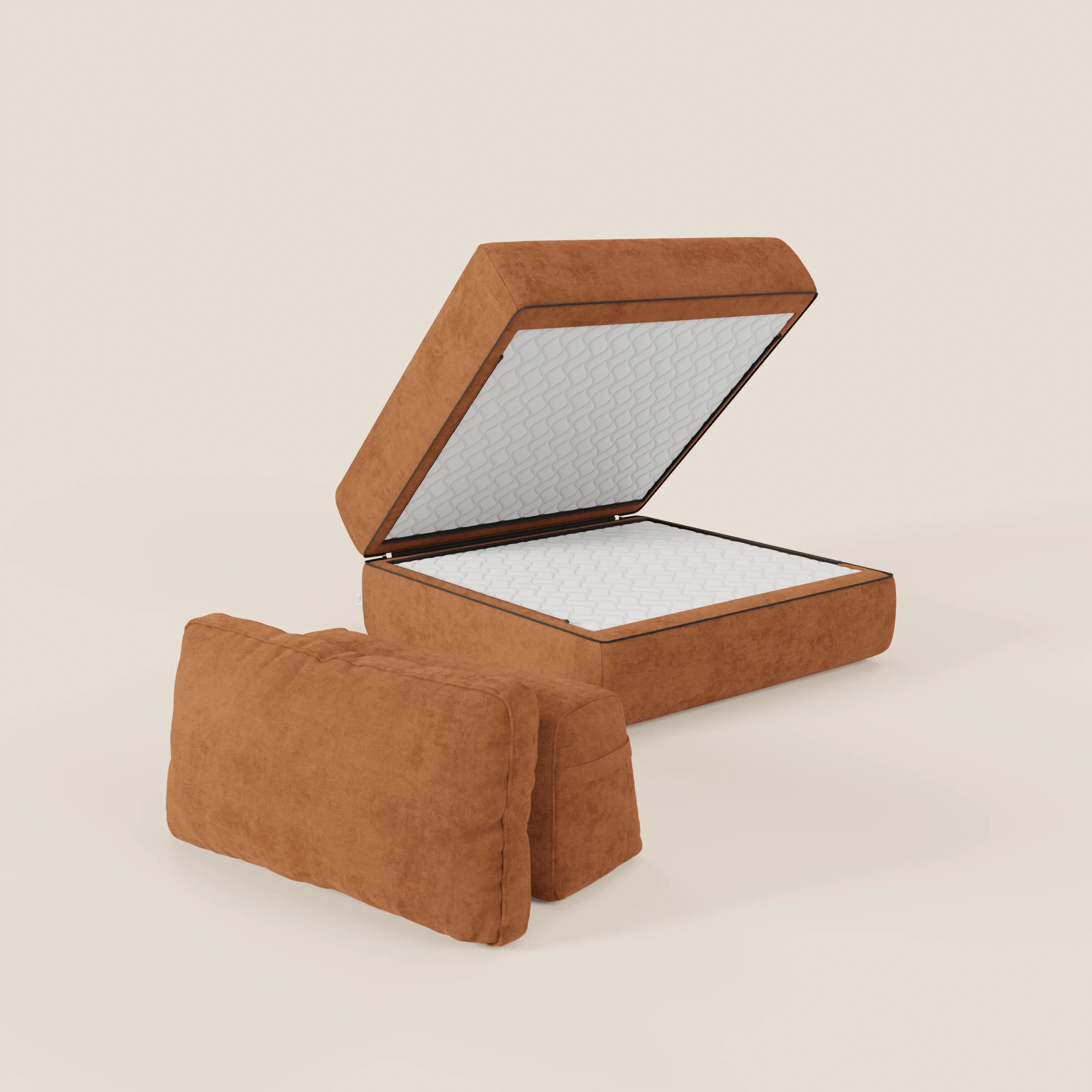 Rift fauteuil-lit Édition STRANGER THINGS avec matelas de 22 cm d'épaisseur et mousse à mémoire de forme - tissu détachable Rouge - Image 157