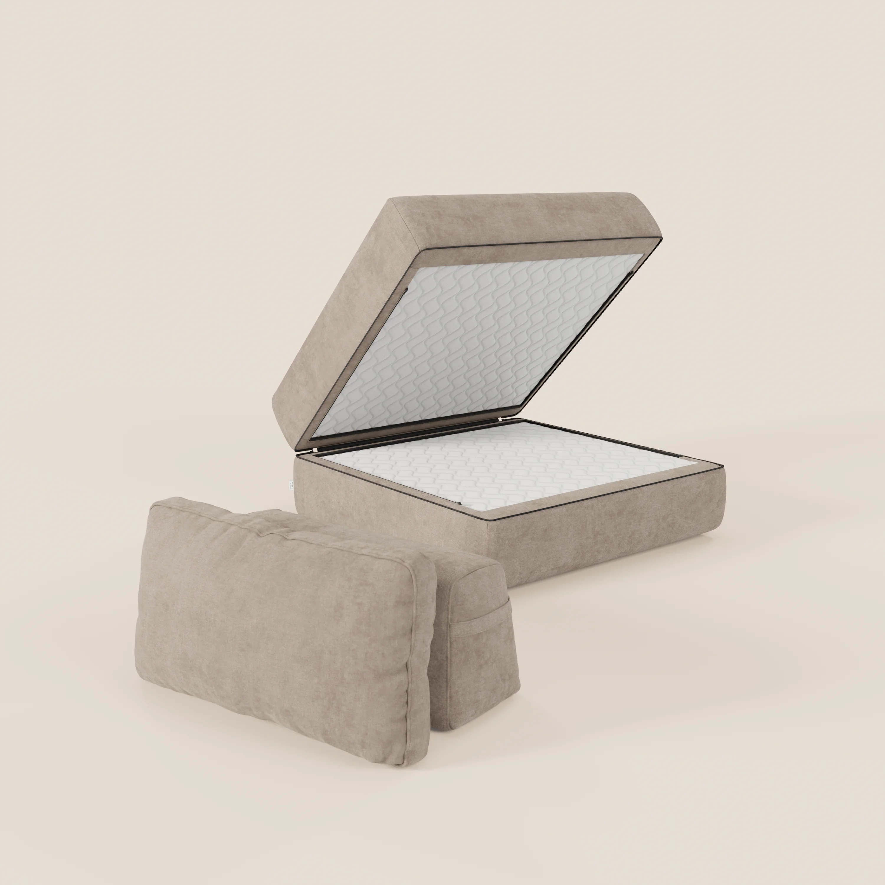 Rift fauteuil-lit Édition STRANGER THINGS avec matelas de 22 cm d'épaisseur et mousse à mémoire de forme - tissu détachable Rouge - Image 169