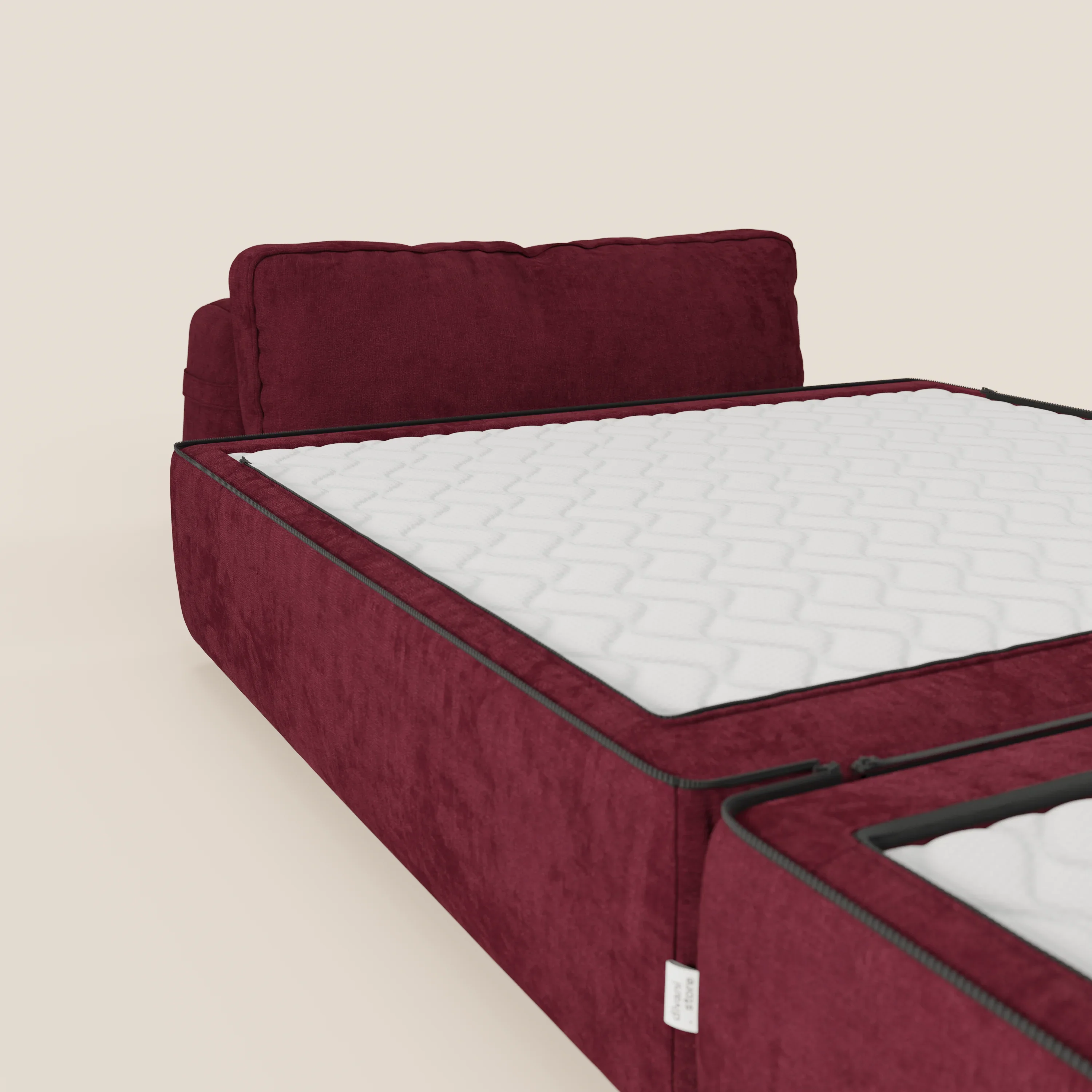Rift fauteuil-lit Édition STRANGER THINGS avec matelas de 22 cm d'épaisseur et mousse à mémoire de forme - tissu détachable Rouge - Image 189