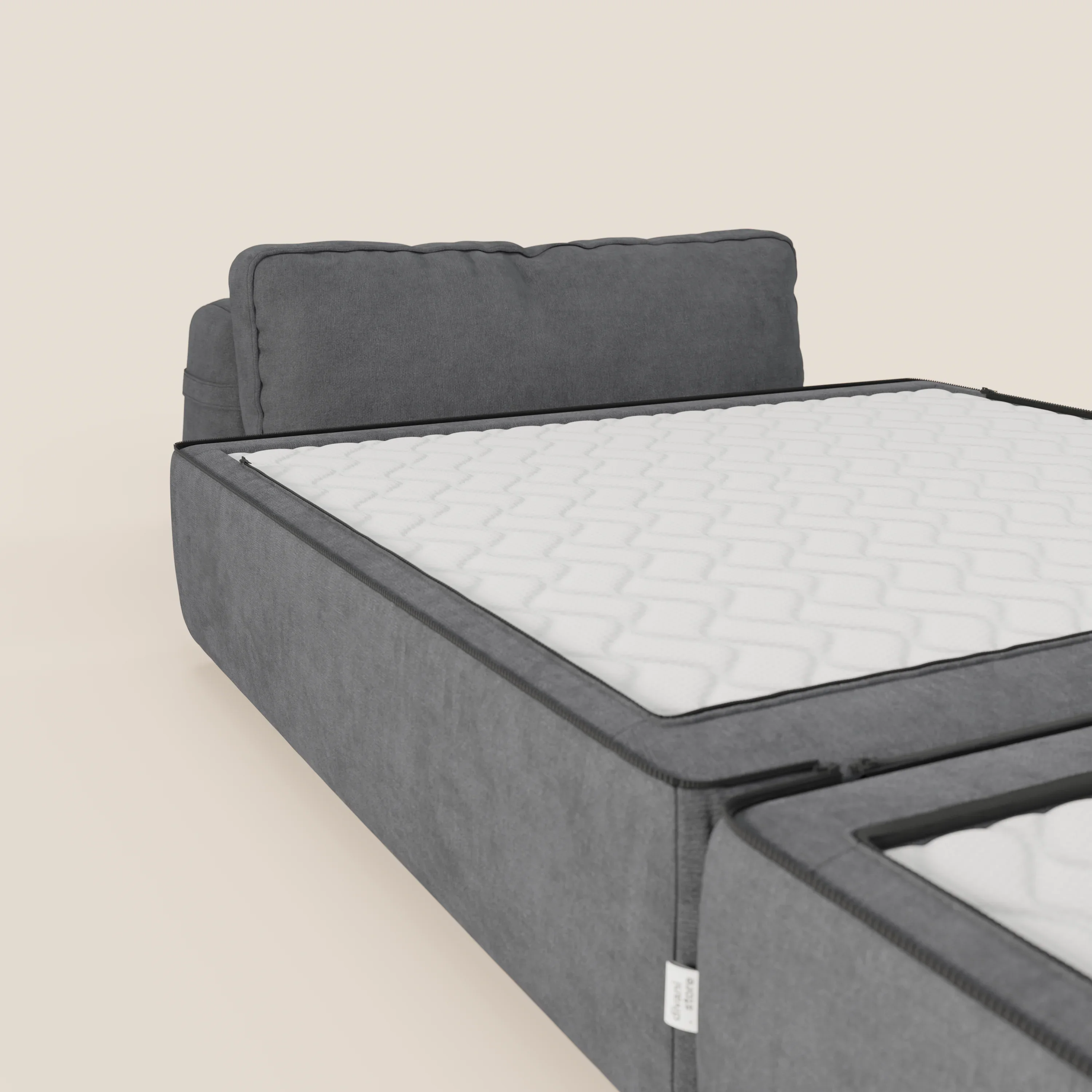 Rift fauteuil-lit Édition STRANGER THINGS avec matelas de 22 cm d'épaisseur et mousse à mémoire de forme - tissu détachable Rouge - Image 21