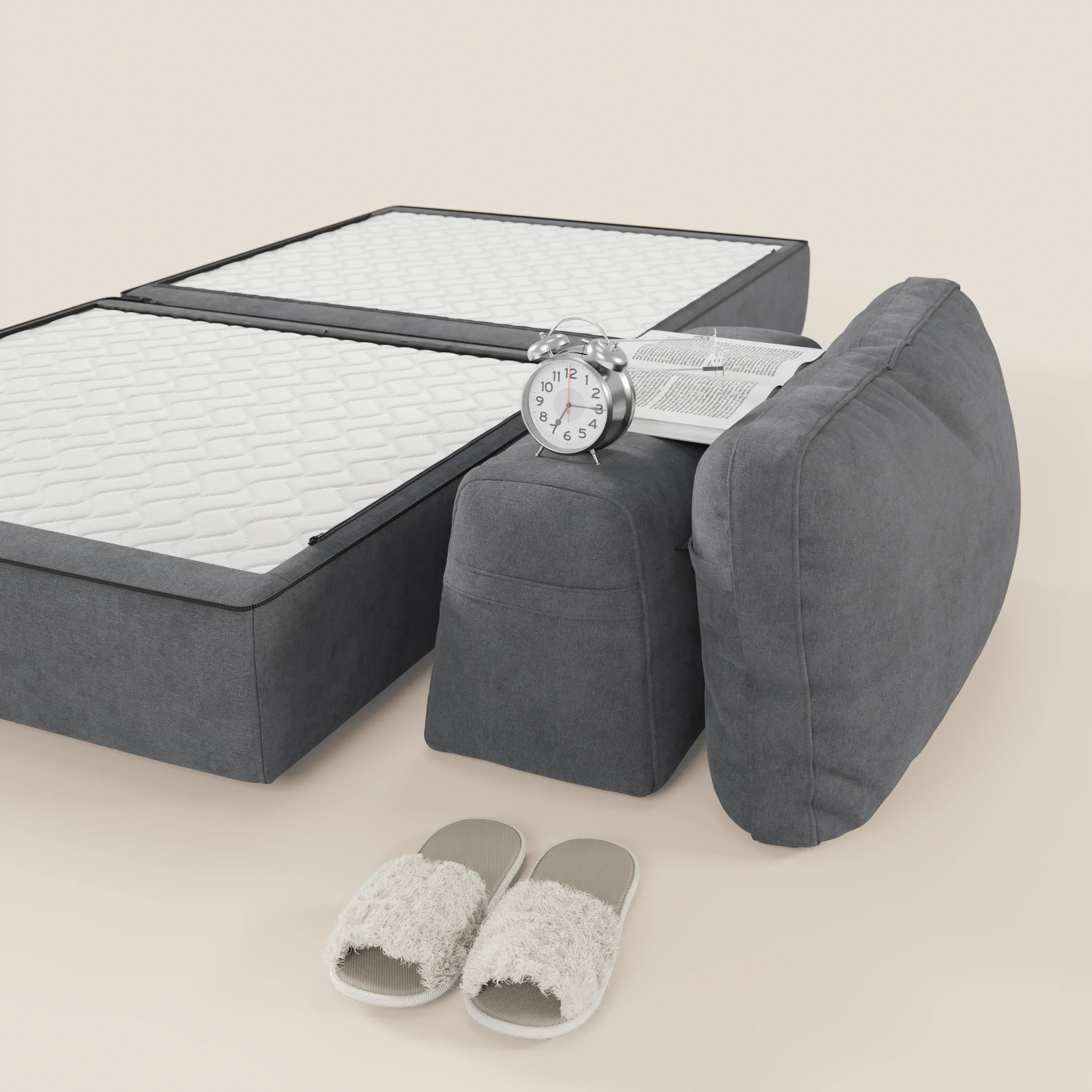 Rift fauteuil-lit Édition STRANGER THINGS avec matelas de 22 cm d'épaisseur et mousse à mémoire de forme - tissu détachable Rouge - Image 24