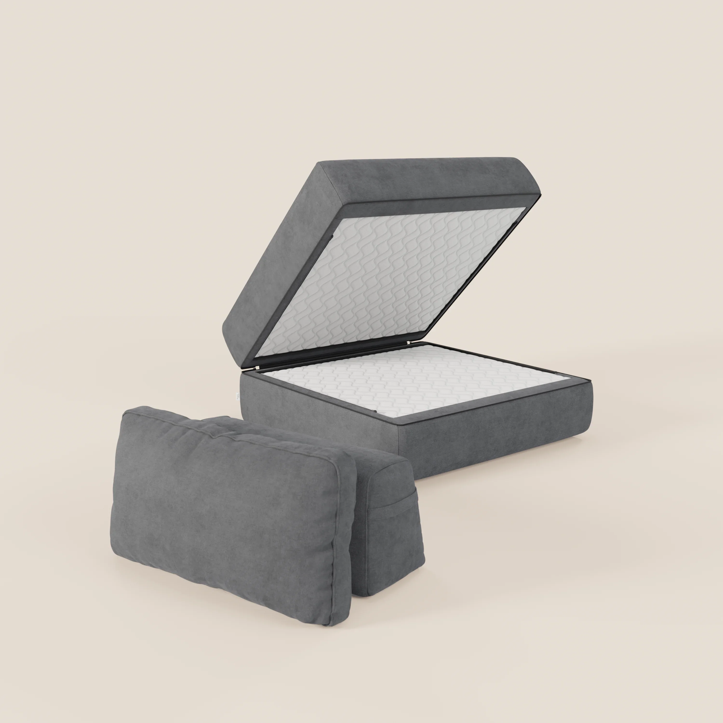 Rift fauteuil-lit Édition STRANGER THINGS avec matelas de 22 cm d'épaisseur et mousse à mémoire de forme - tissu détachable Rouge - Image 25