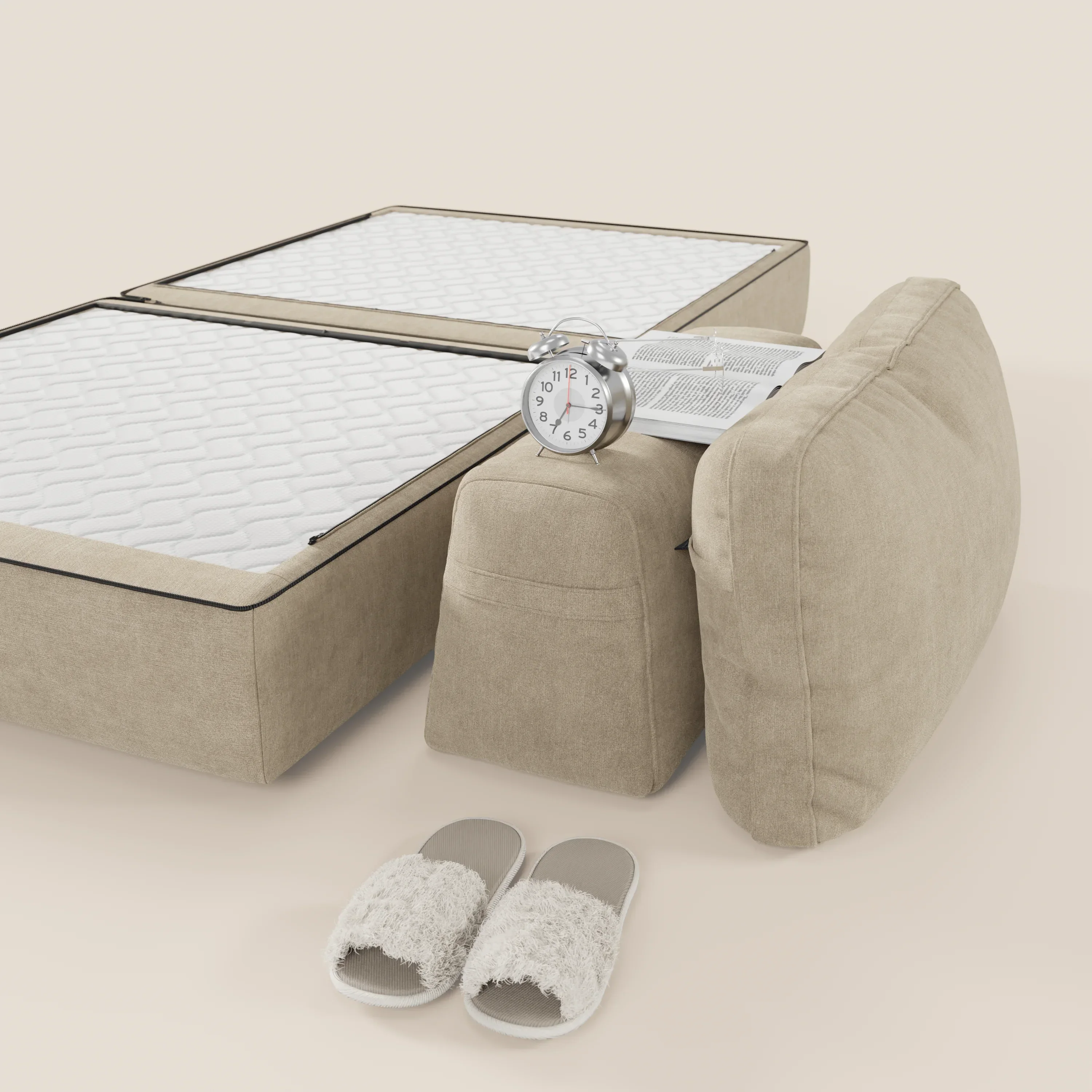 Rift fauteuil-lit Édition STRANGER THINGS avec matelas de 22 cm d'épaisseur et mousse à mémoire de forme - tissu détachable Rouge - Image 36