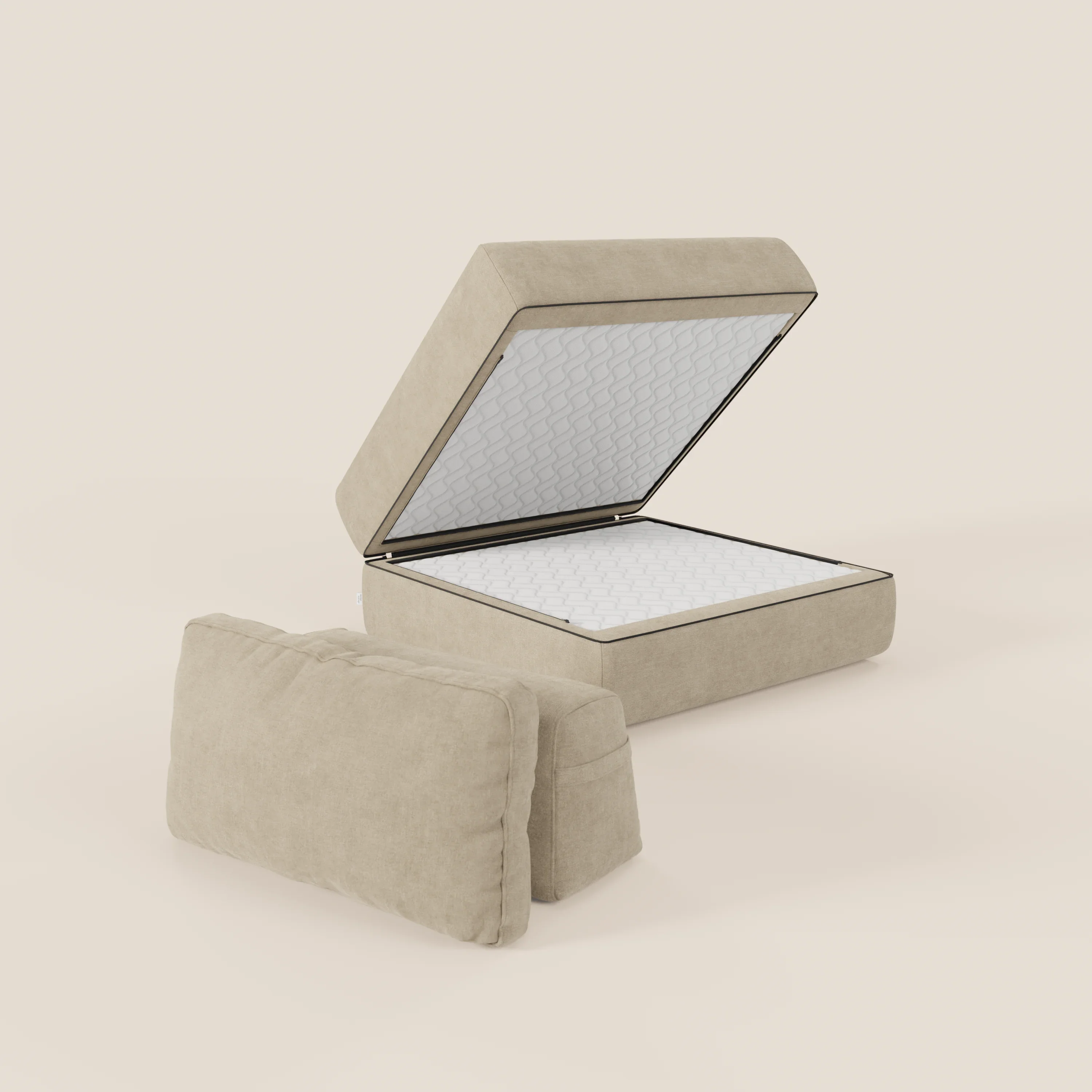 Rift fauteuil-lit Édition STRANGER THINGS avec matelas de 22 cm d'épaisseur et mousse à mémoire de forme - tissu détachable Rouge - Image 37