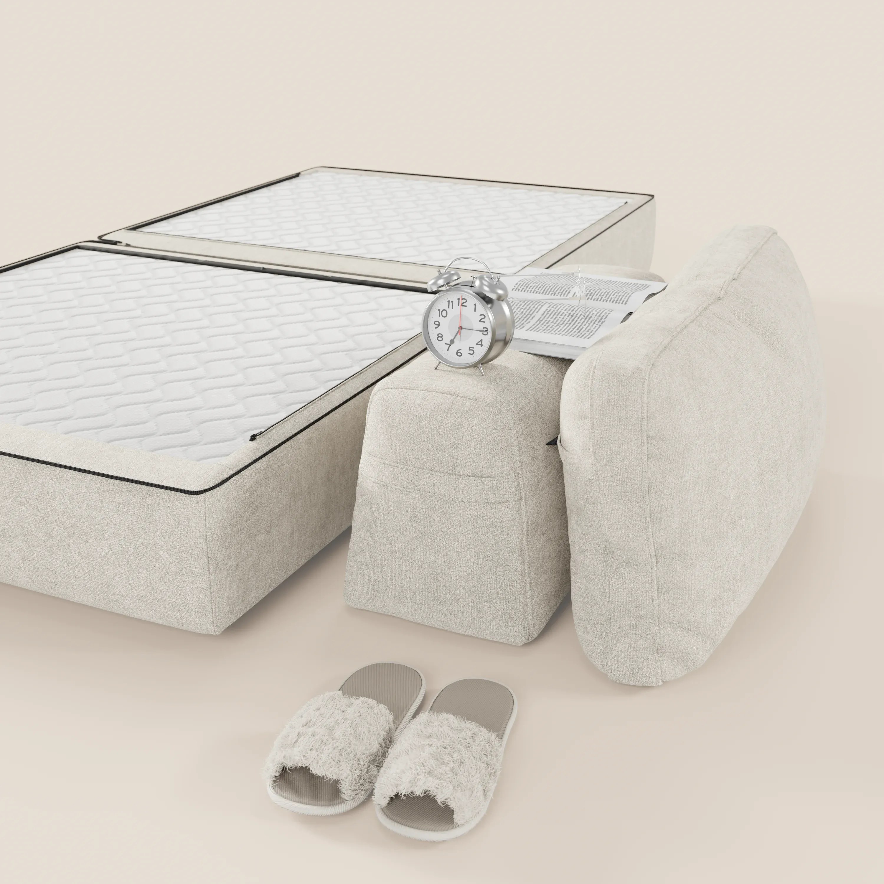 Rift fauteuil-lit Édition STRANGER THINGS avec matelas de 22 cm d'épaisseur et mousse à mémoire de forme - tissu détachable Rouge - Image 48