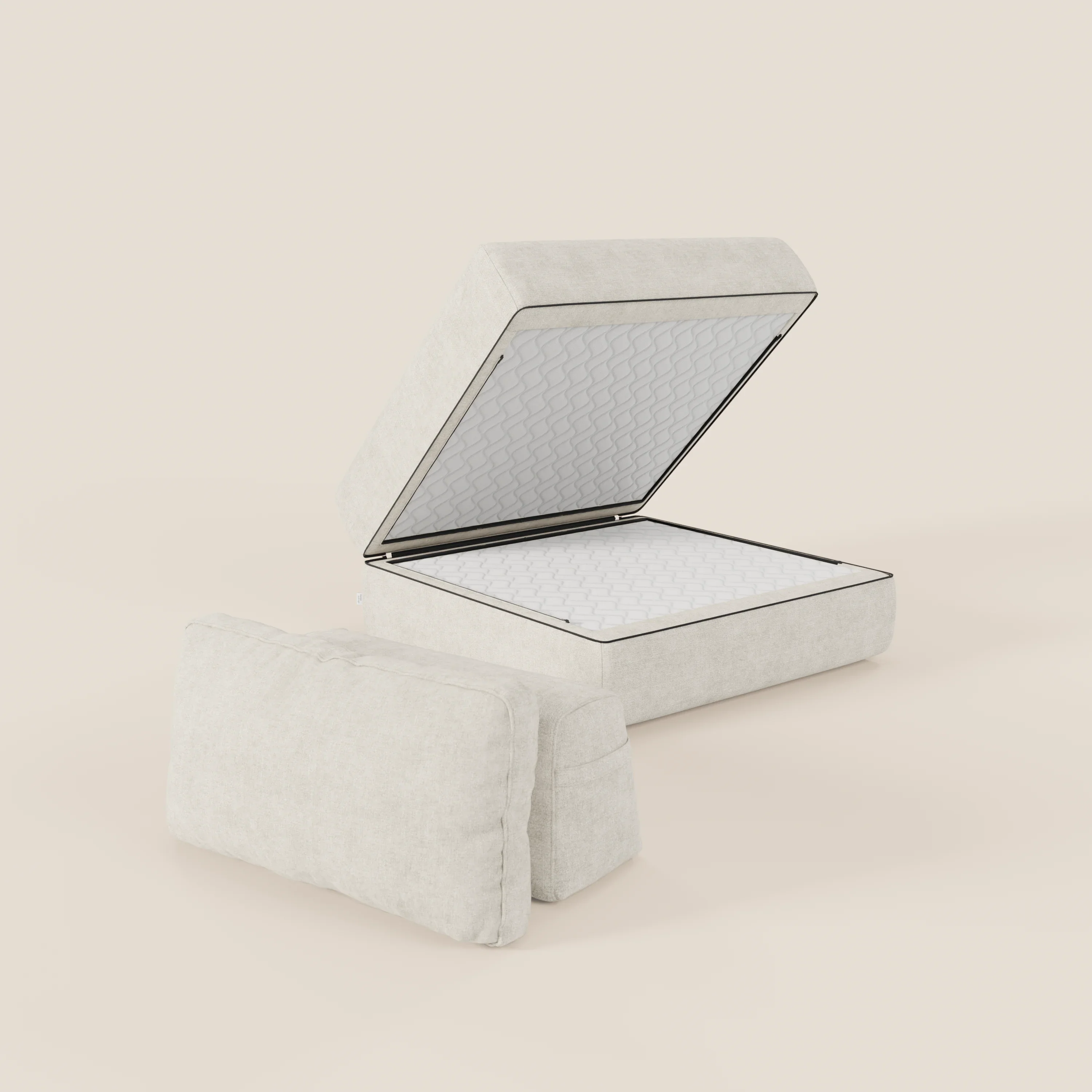 Rift fauteuil-lit Édition STRANGER THINGS avec matelas de 22 cm d'épaisseur et mousse à mémoire de forme - tissu détachable Rouge - Image 49