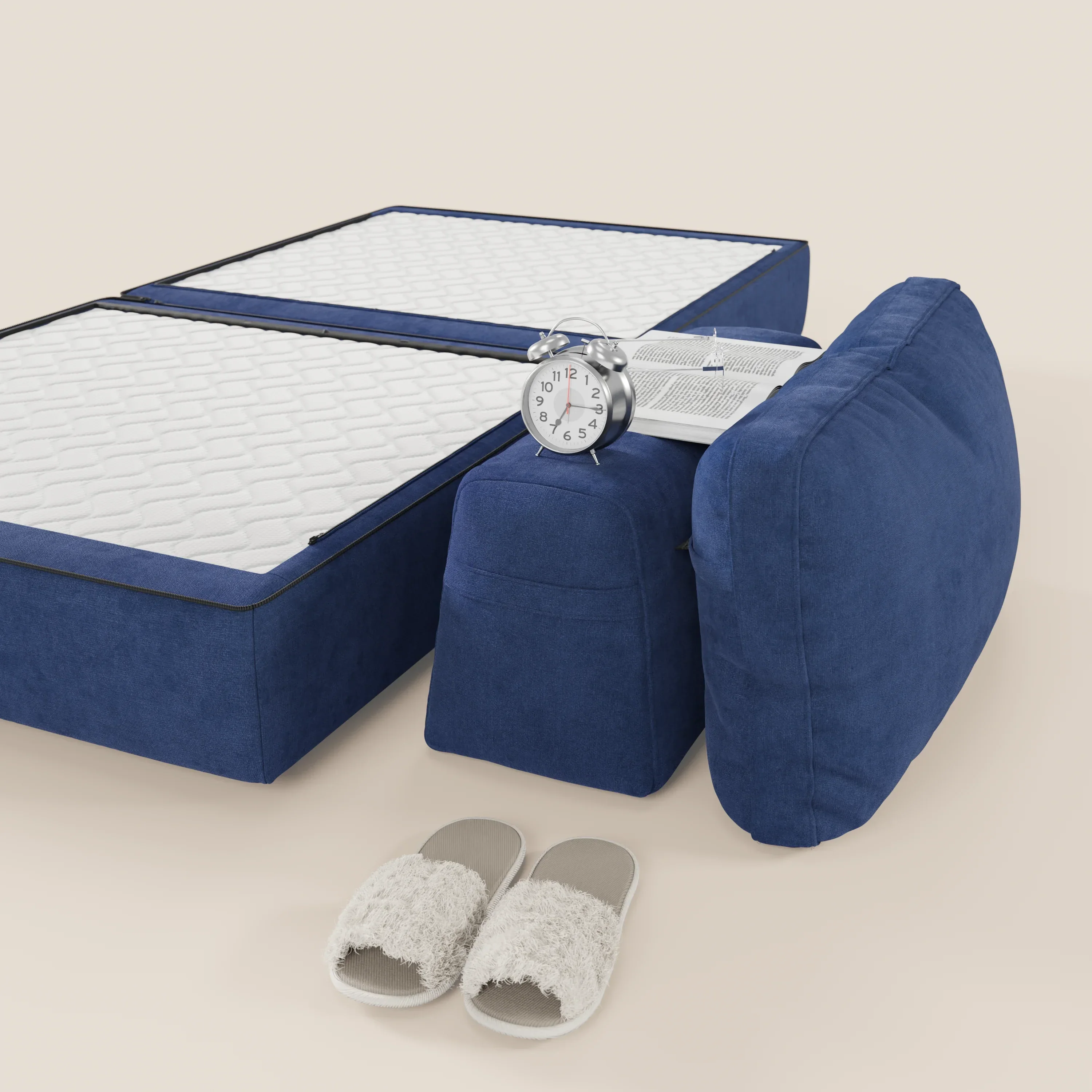Rift fauteuil-lit Édition STRANGER THINGS avec matelas de 22 cm d'épaisseur et mousse à mémoire de forme - tissu détachable Rouge - Image 60