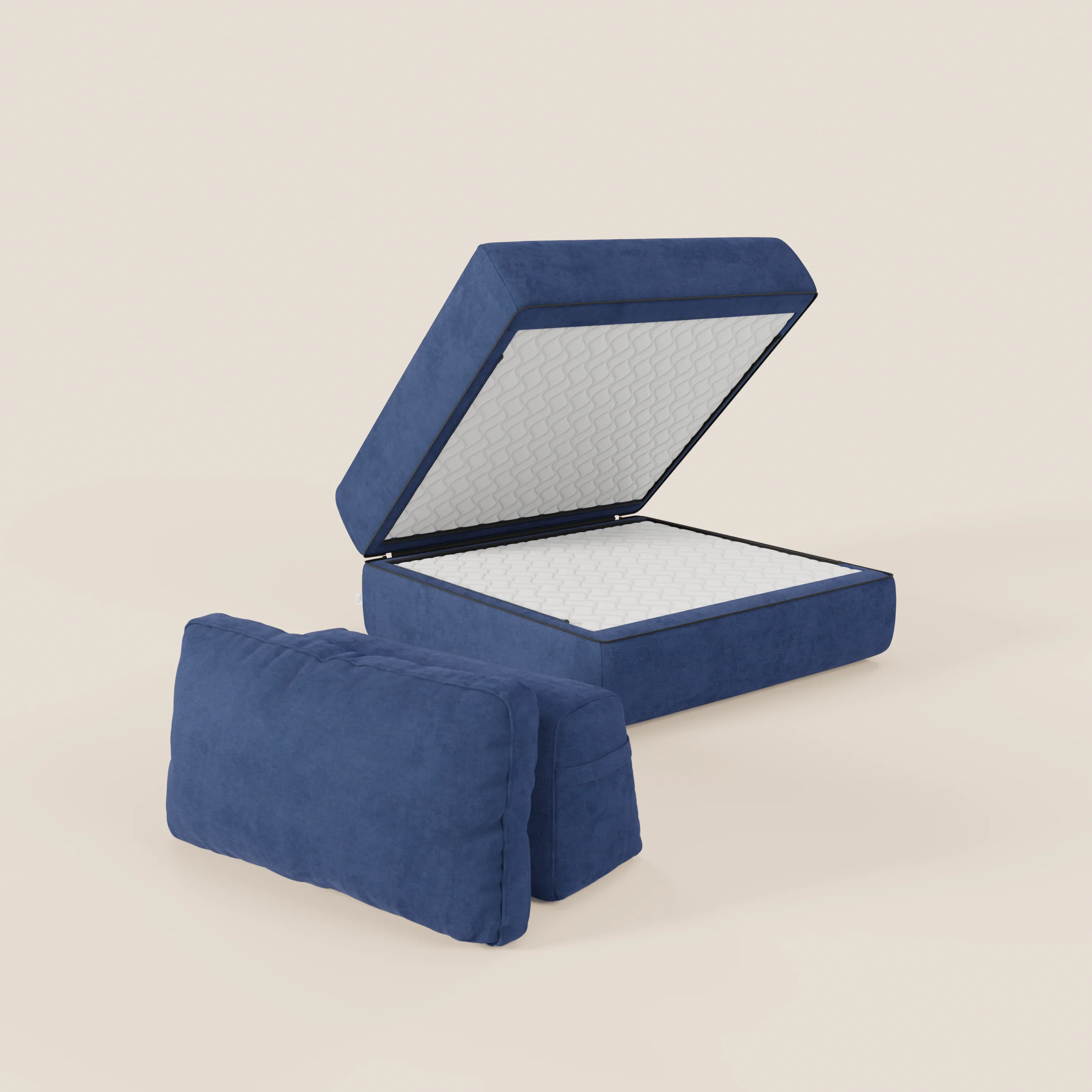 Rift fauteuil-lit Édition STRANGER THINGS avec matelas de 22 cm d'épaisseur et mousse à mémoire de forme - tissu détachable Rouge - Image 61